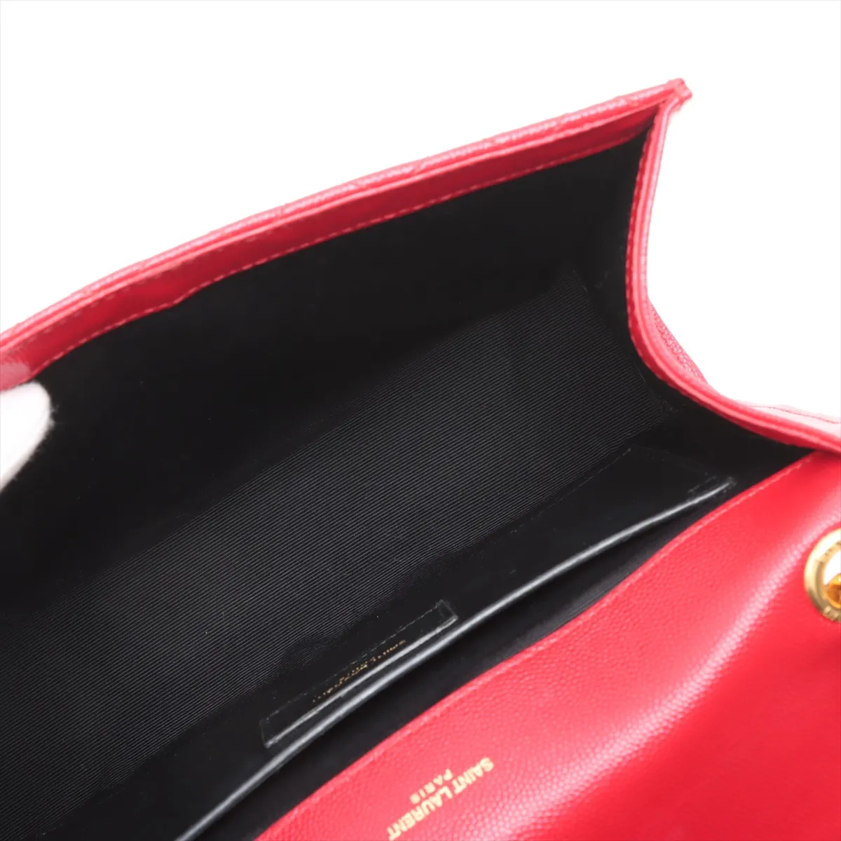 Envelope Leather Chain Shoulder Bag Red 487206 — view 7