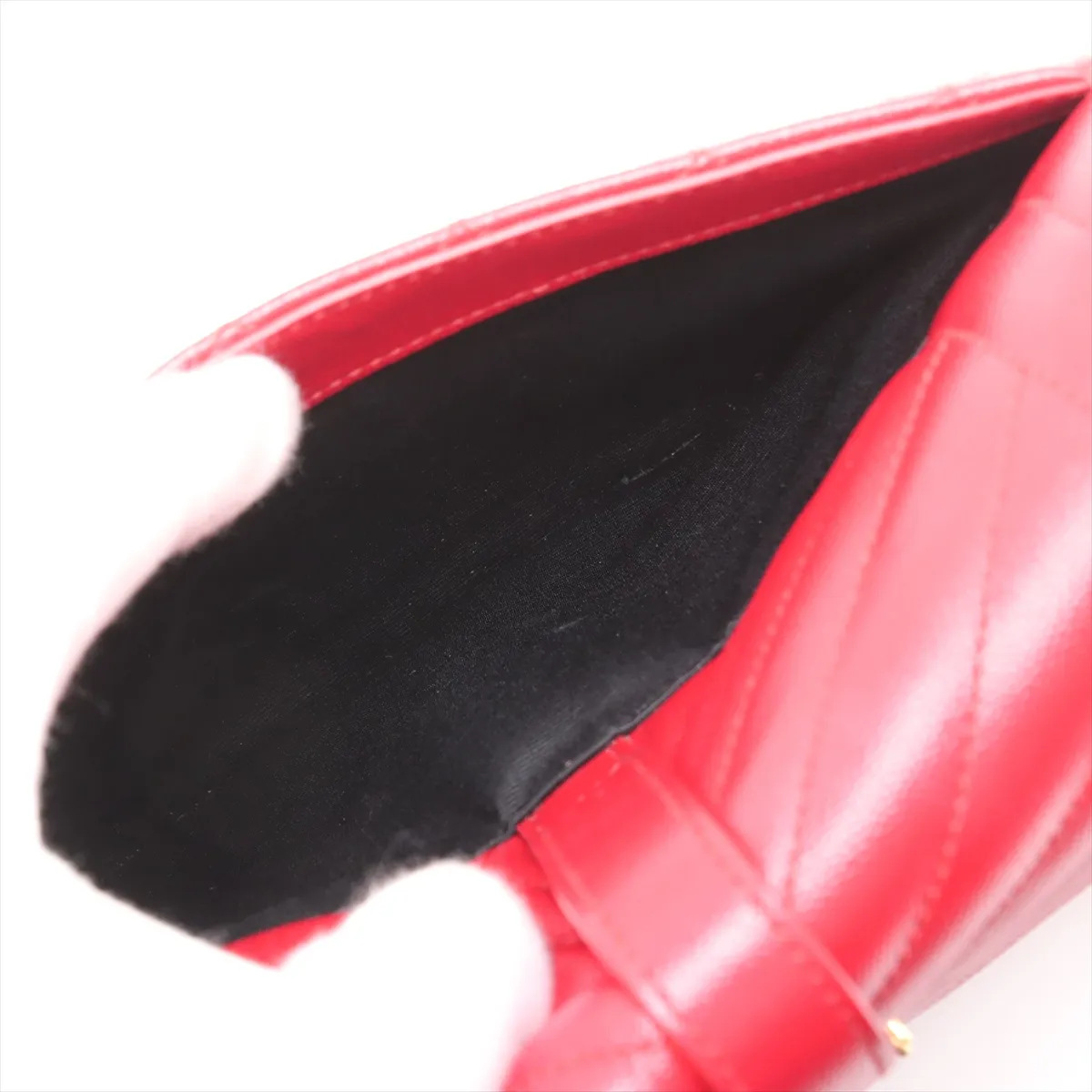 Envelope Leather Chain Shoulder Bag Red 487206 — view 9