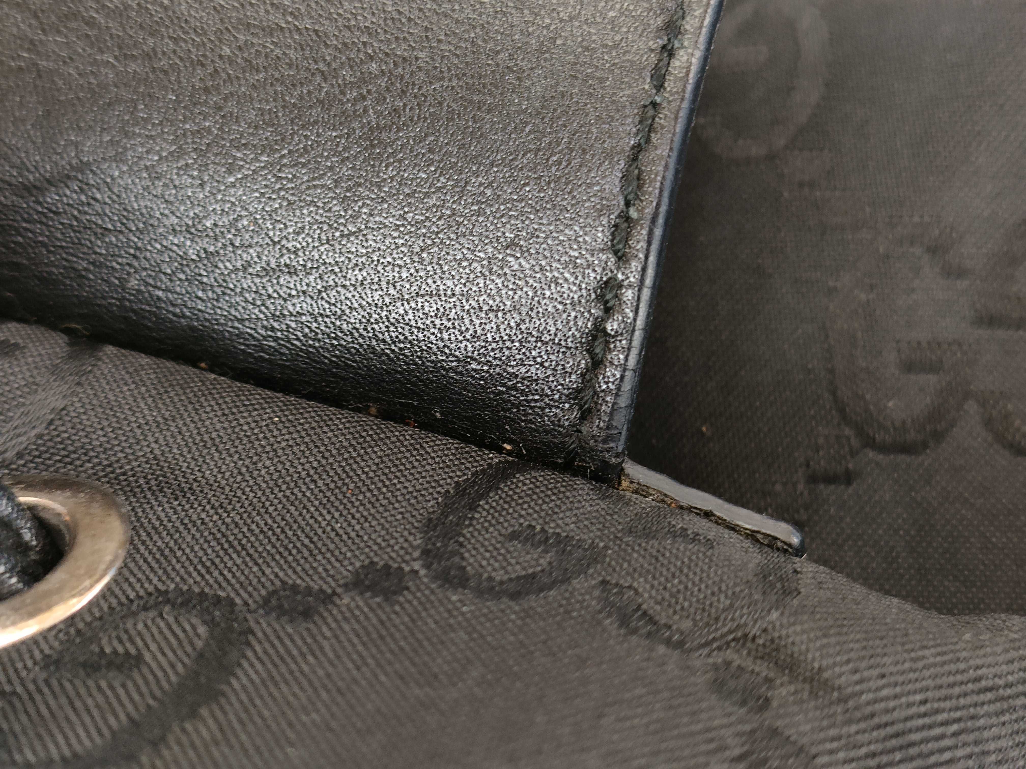 Jackie Backpack, GG pattern, Nylon and Leather, Black. — view 11