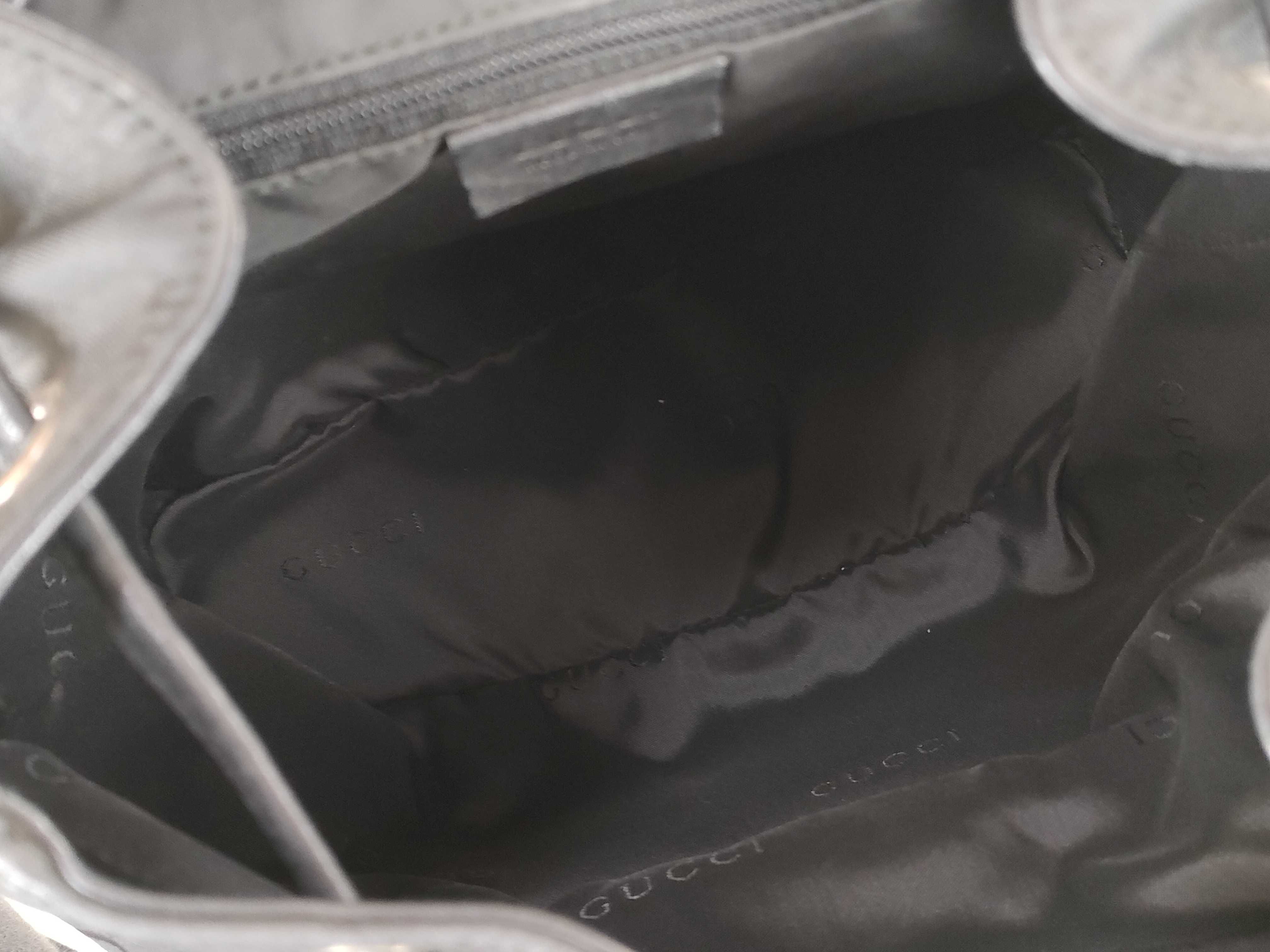 Jackie Backpack, GG pattern, Nylon and Leather, Black. — view 12
