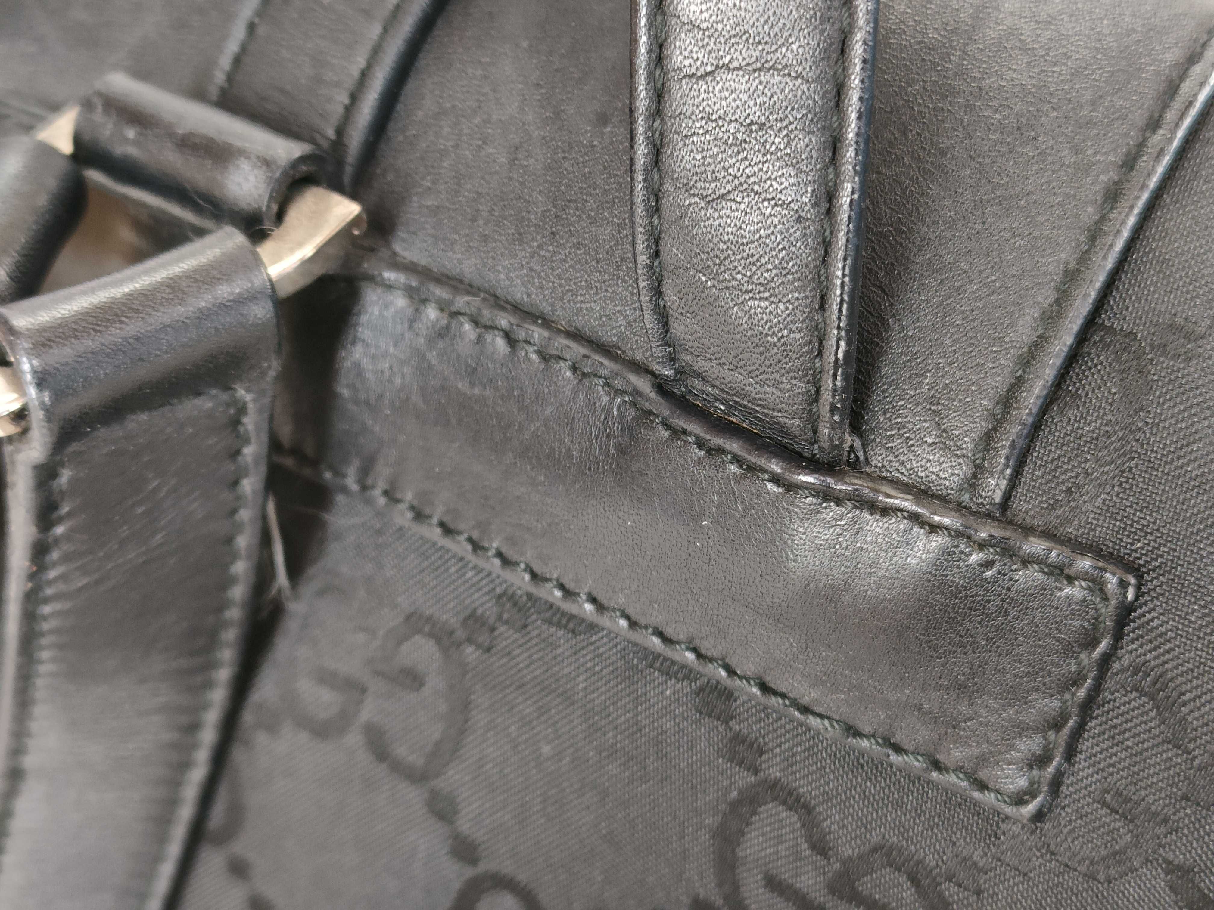 Jackie Backpack, GG pattern, Nylon and Leather, Black. — view 5