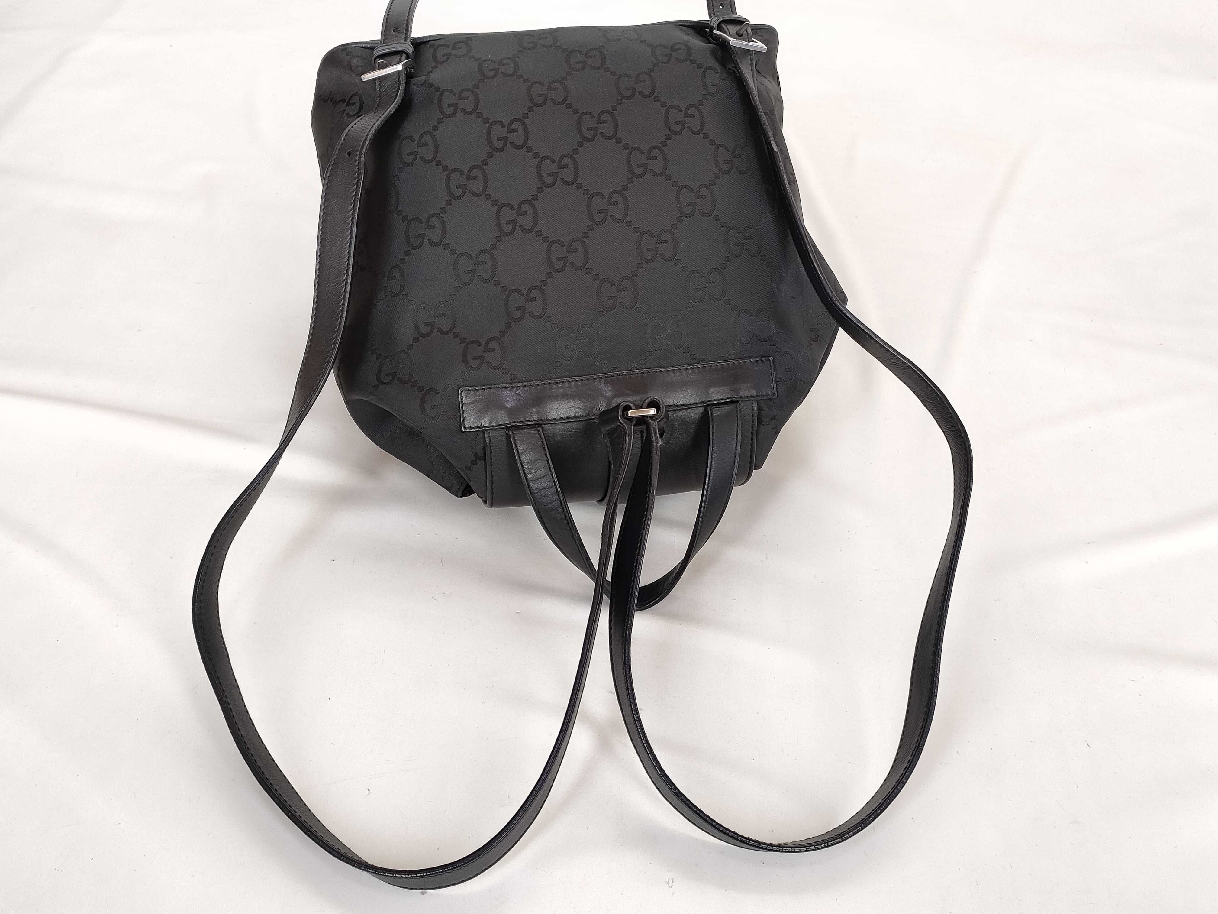 Jackie Backpack, GG pattern, Nylon and Leather, Black. — view 6