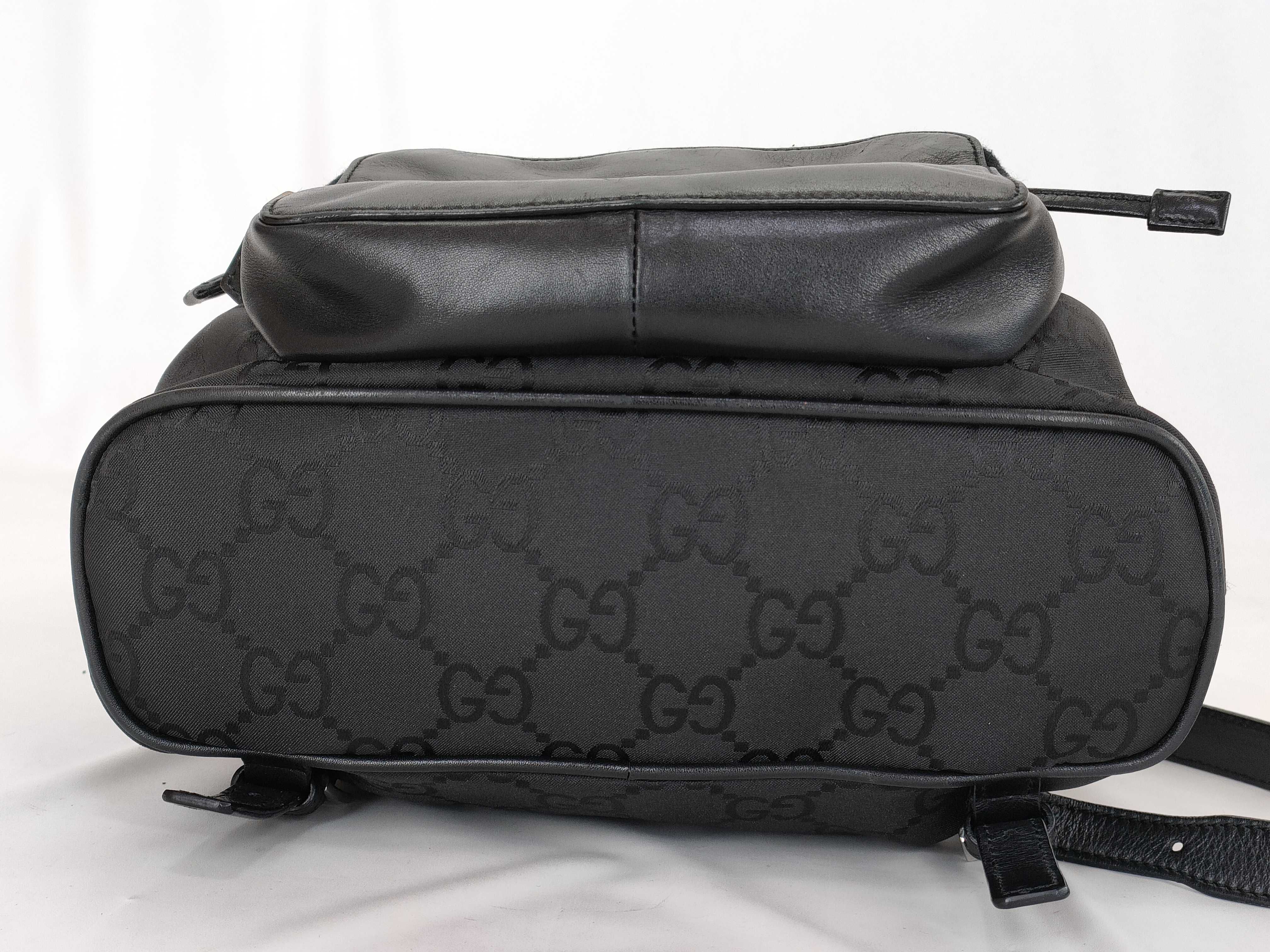 Jackie Backpack, GG pattern, Nylon and Leather, Black. — view 9