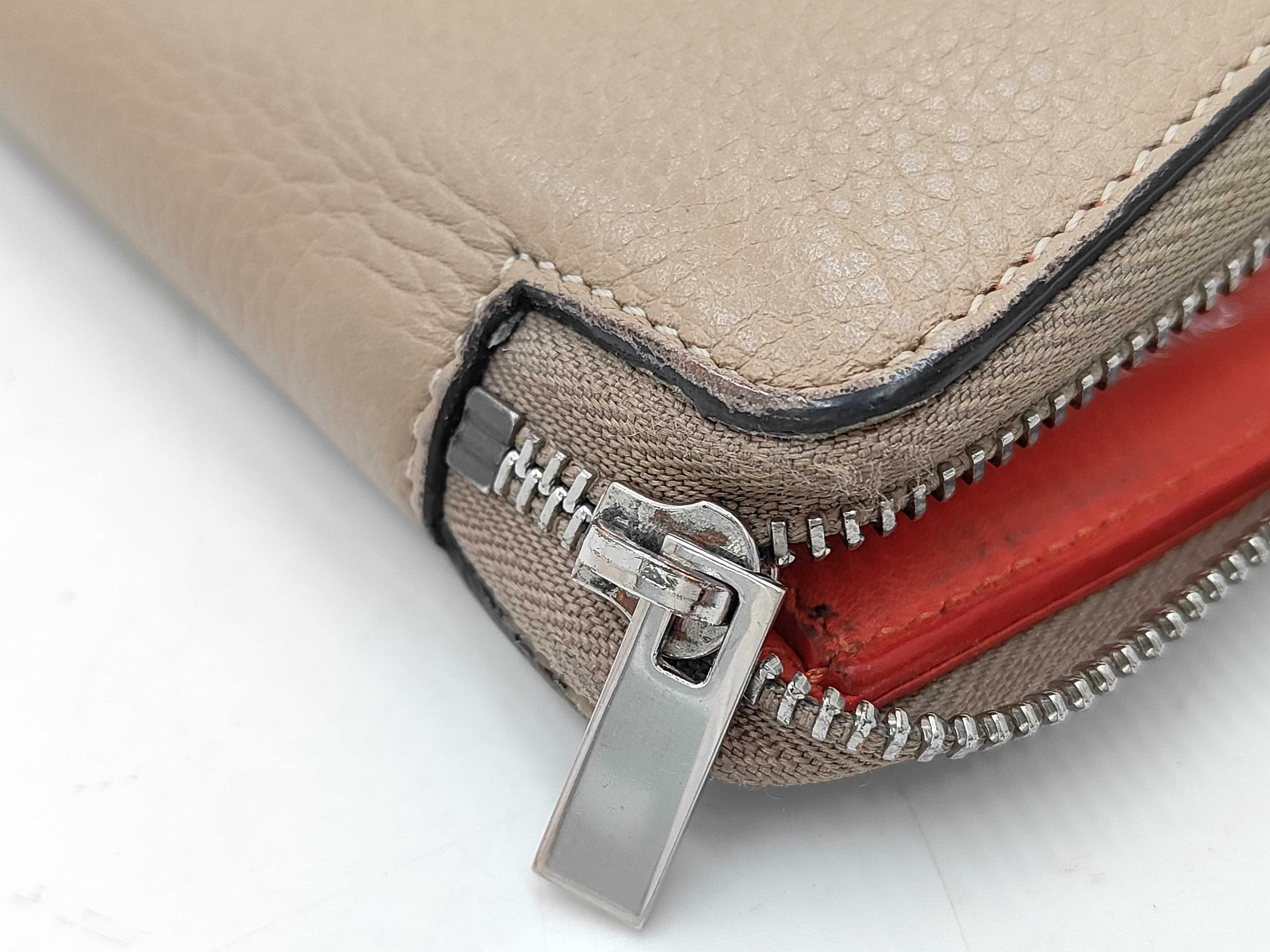 Bi-fold Wallet Leather Beige Round Wallet — view 8