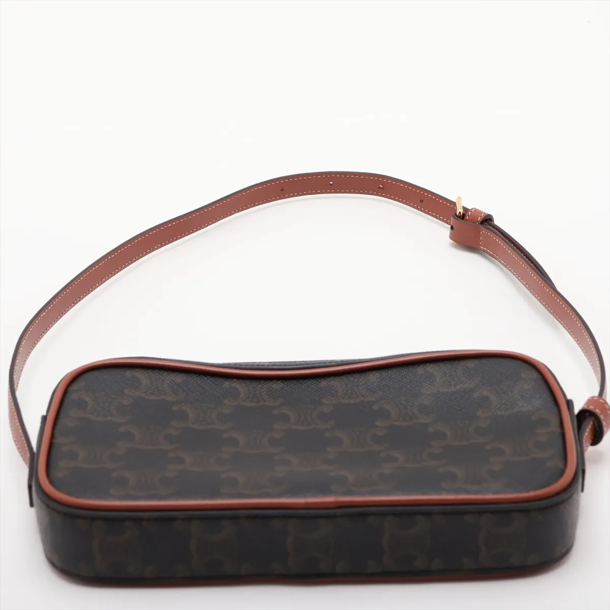 Cuile Triomphe Mini Camera PVC x Leather Shoulder Bag, Brown — view 6