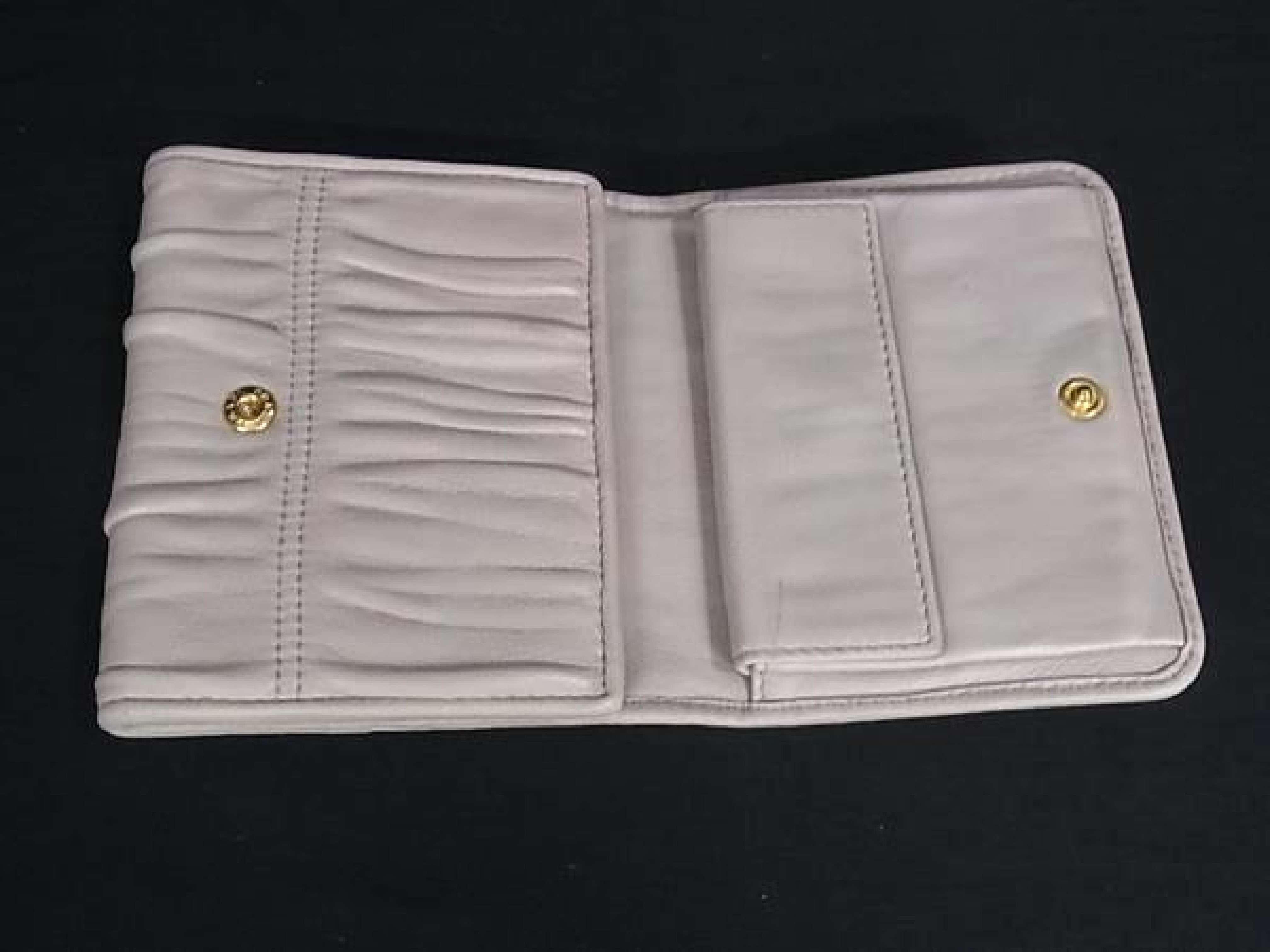 Leather Tri-fold Wallet, Billfold, Coin Purse, Card Slots, Women's, Beige, HB3761 — view 3