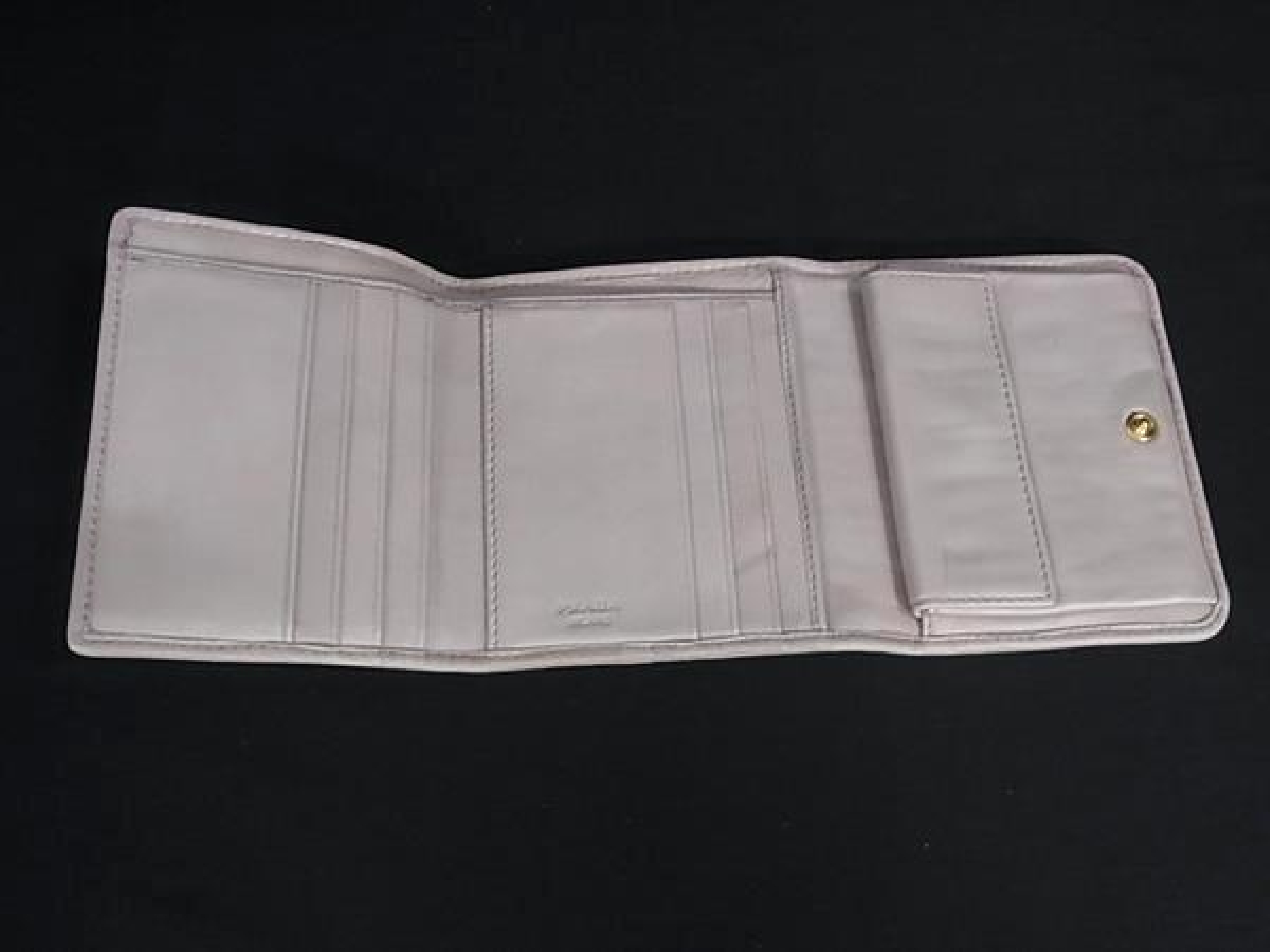 Leather Tri-fold Wallet, Billfold, Coin Purse, Card Slots, Women's, Beige, HB3761 — view 4