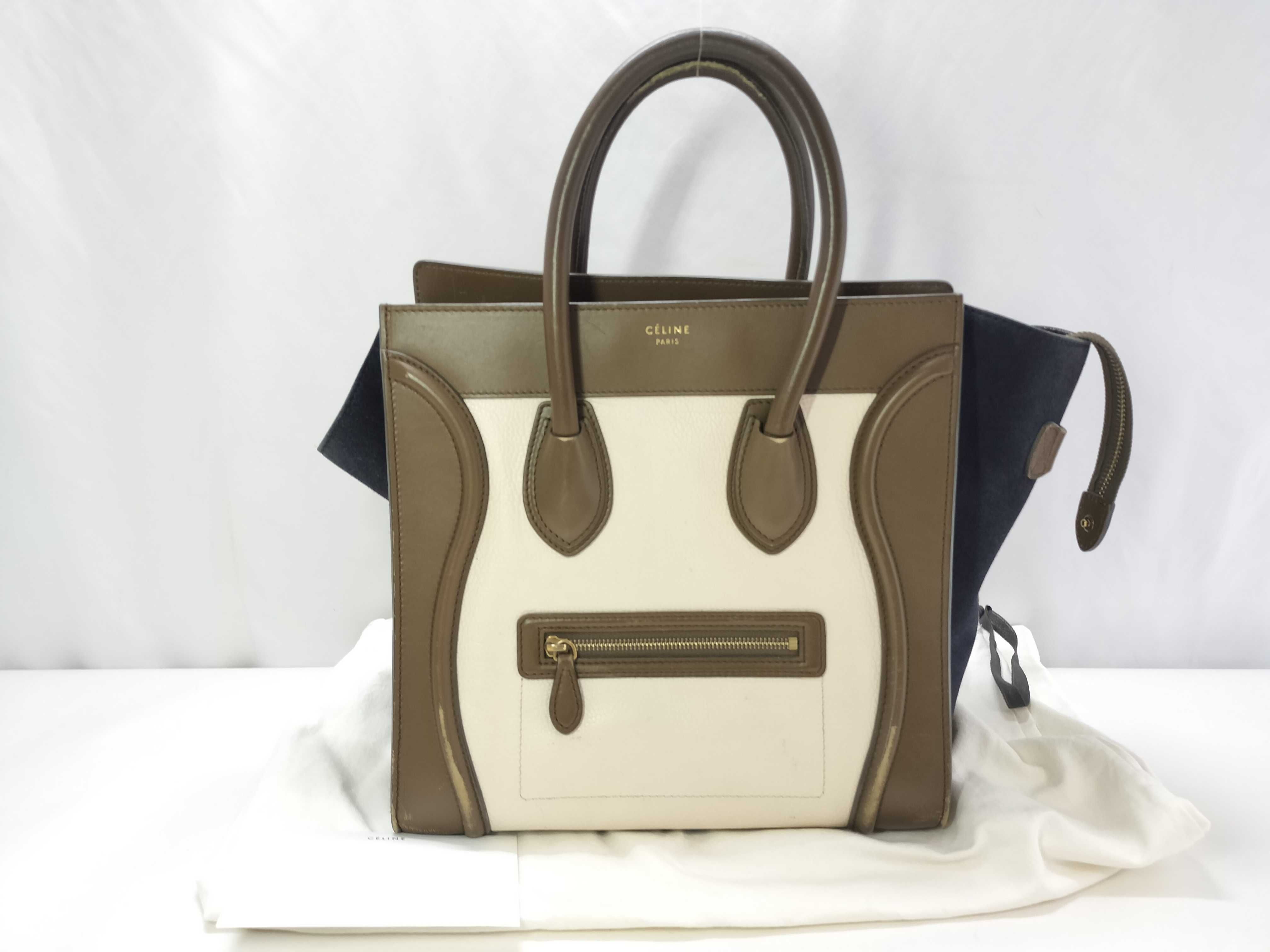 Luggage Mini Shopper Leather Handbag, Brown