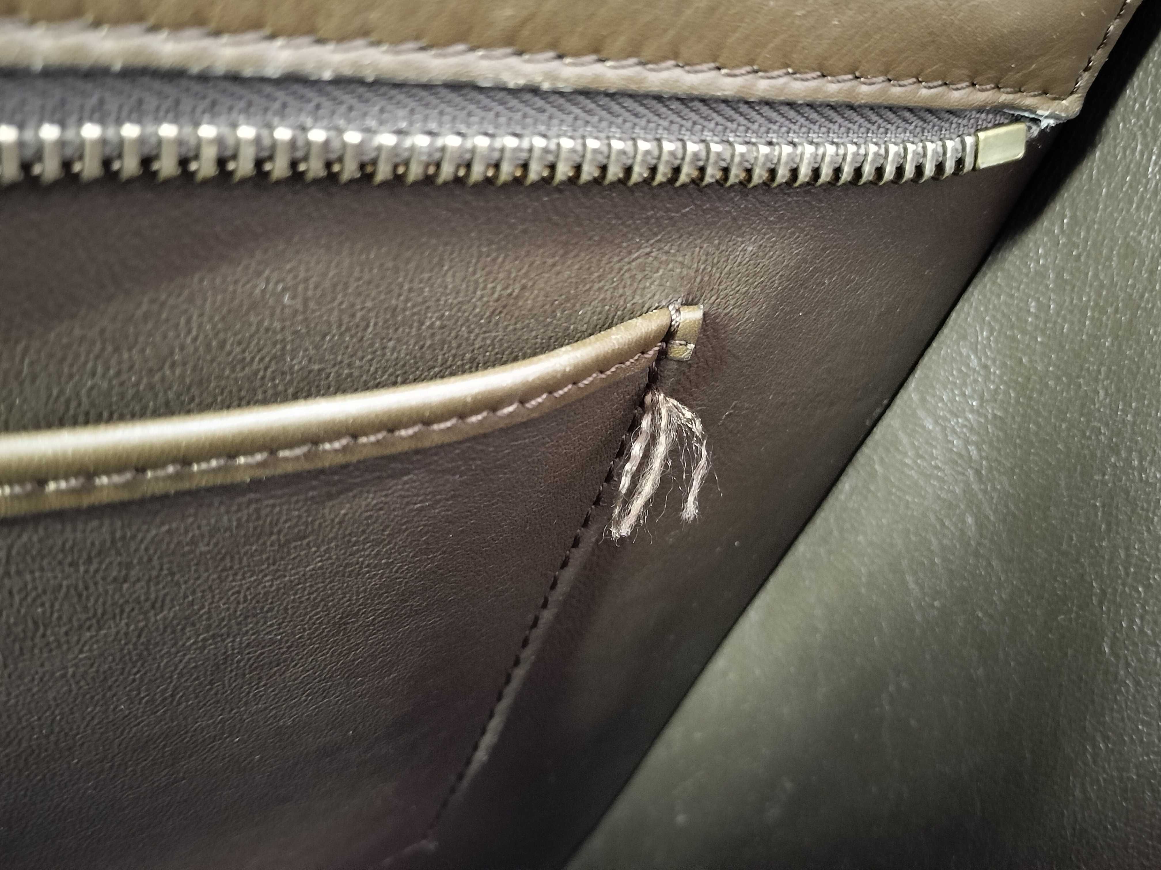Luggage Mini Shopper Leather Handbag, Brown — view 12