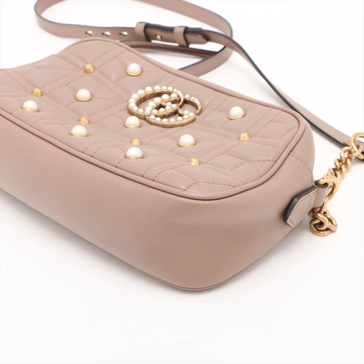 leather shoulder bag pink beige 447632 — view 3
