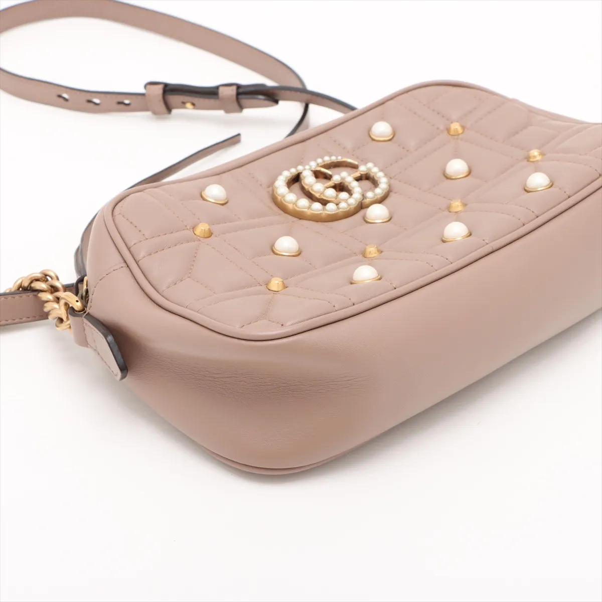 leather shoulder bag pink beige 447632 — view 4