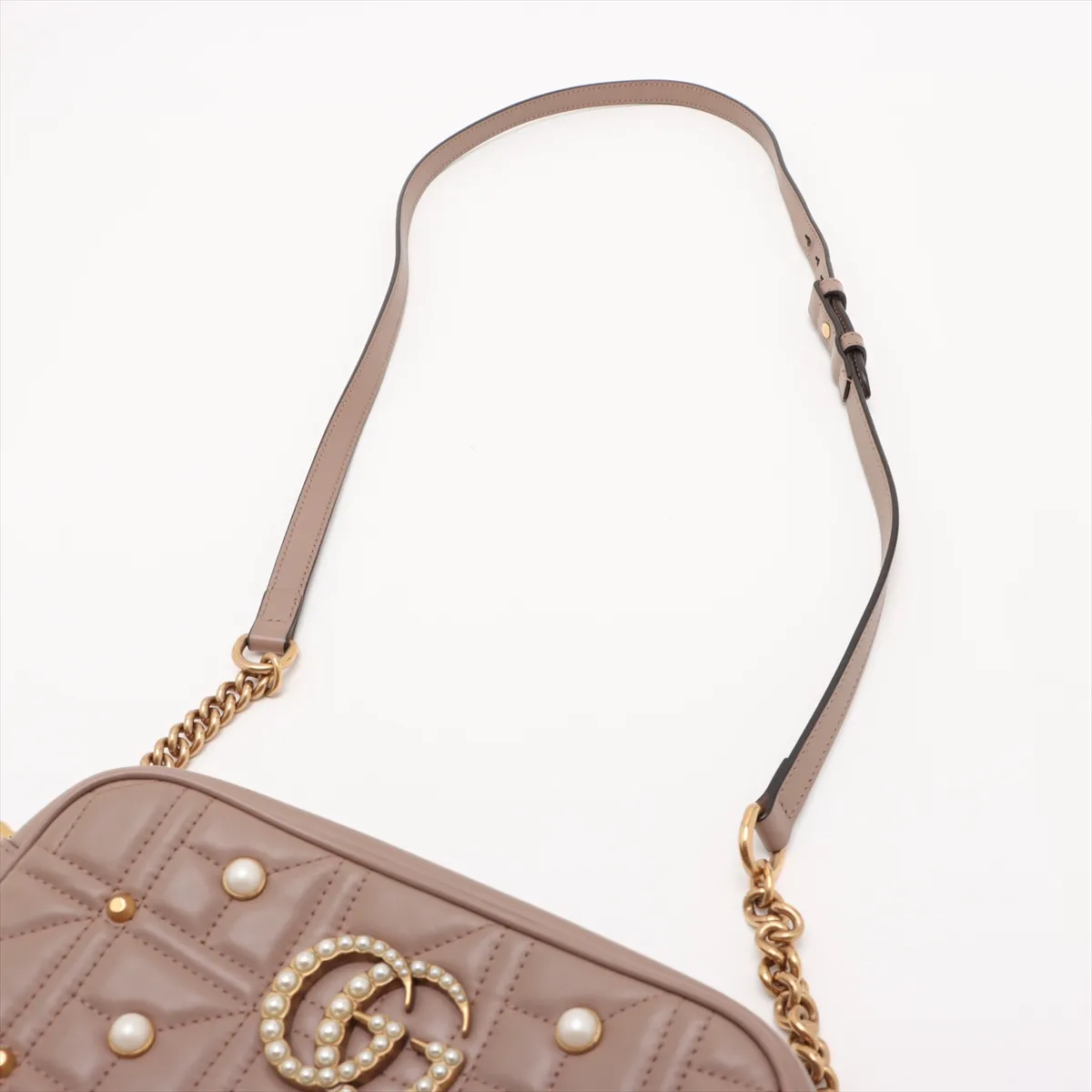 leather shoulder bag pink beige 447632 — view 5