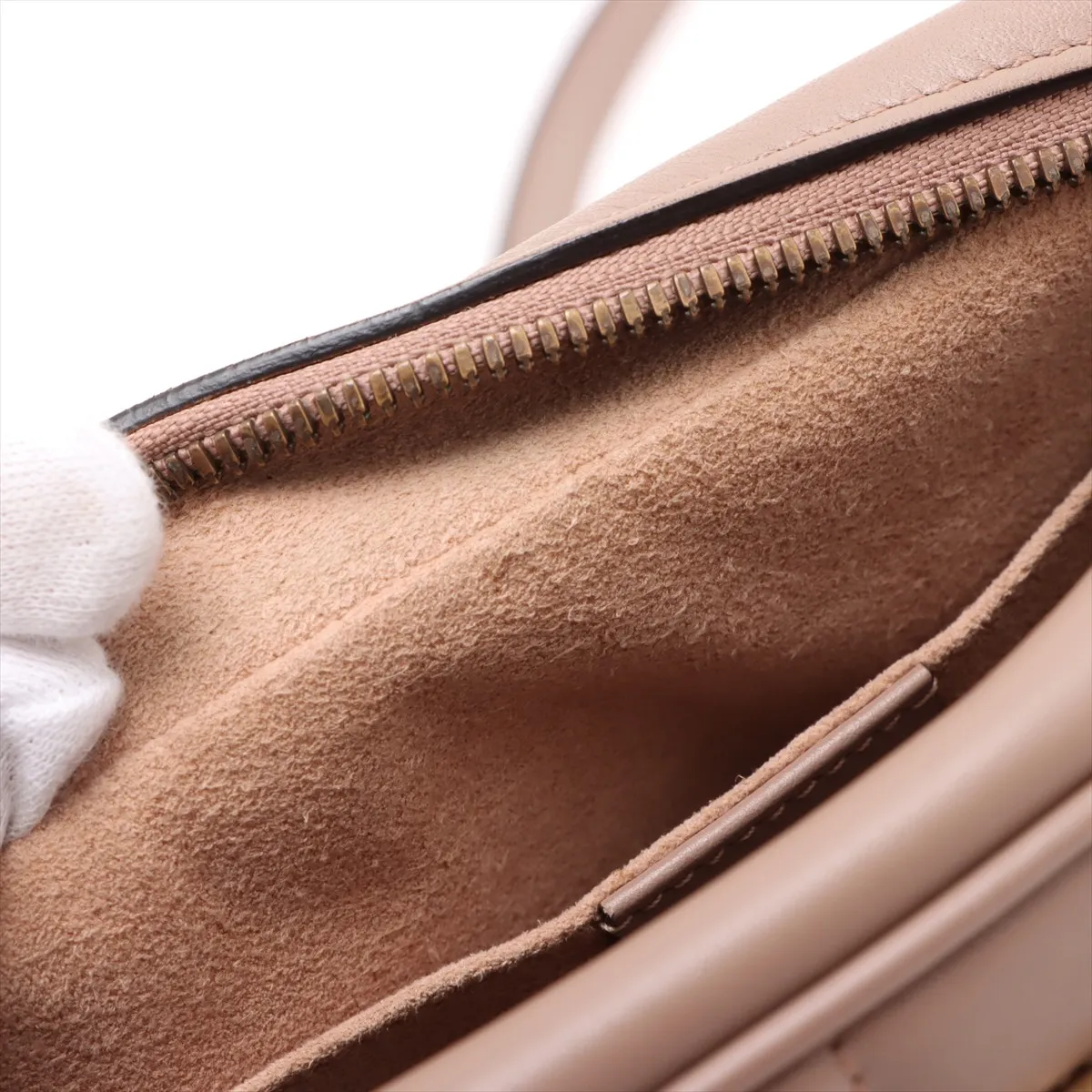 leather shoulder bag pink beige 447632 — view 9
