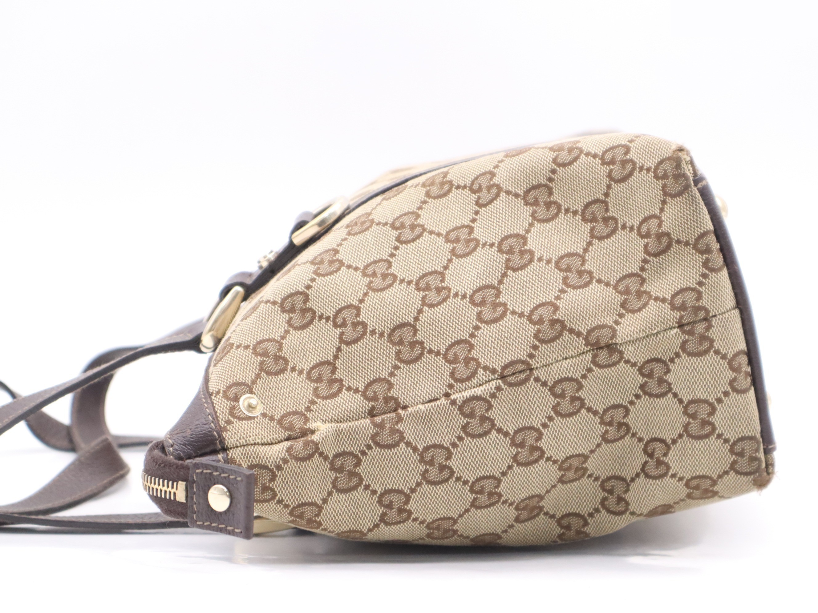 Canvas x Leather GG Canvas Tote Bag, Brown, Gold Hardware — view 3