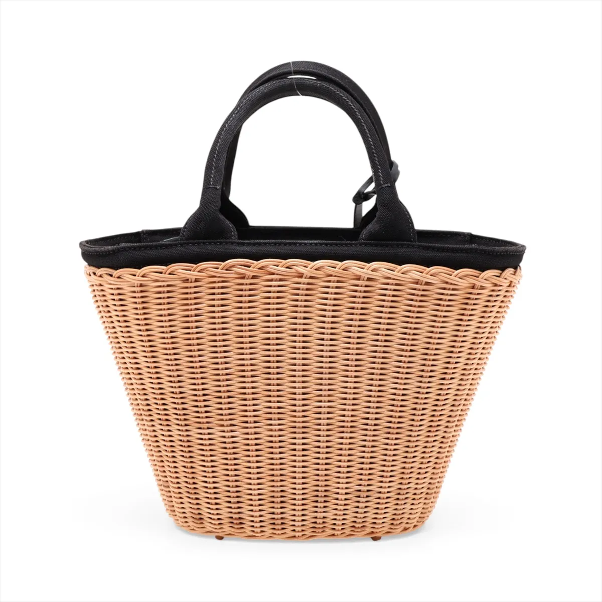 Canapa Rattan x Canvas 2-Way Handbag Beige x Black 1BG172 — view 2