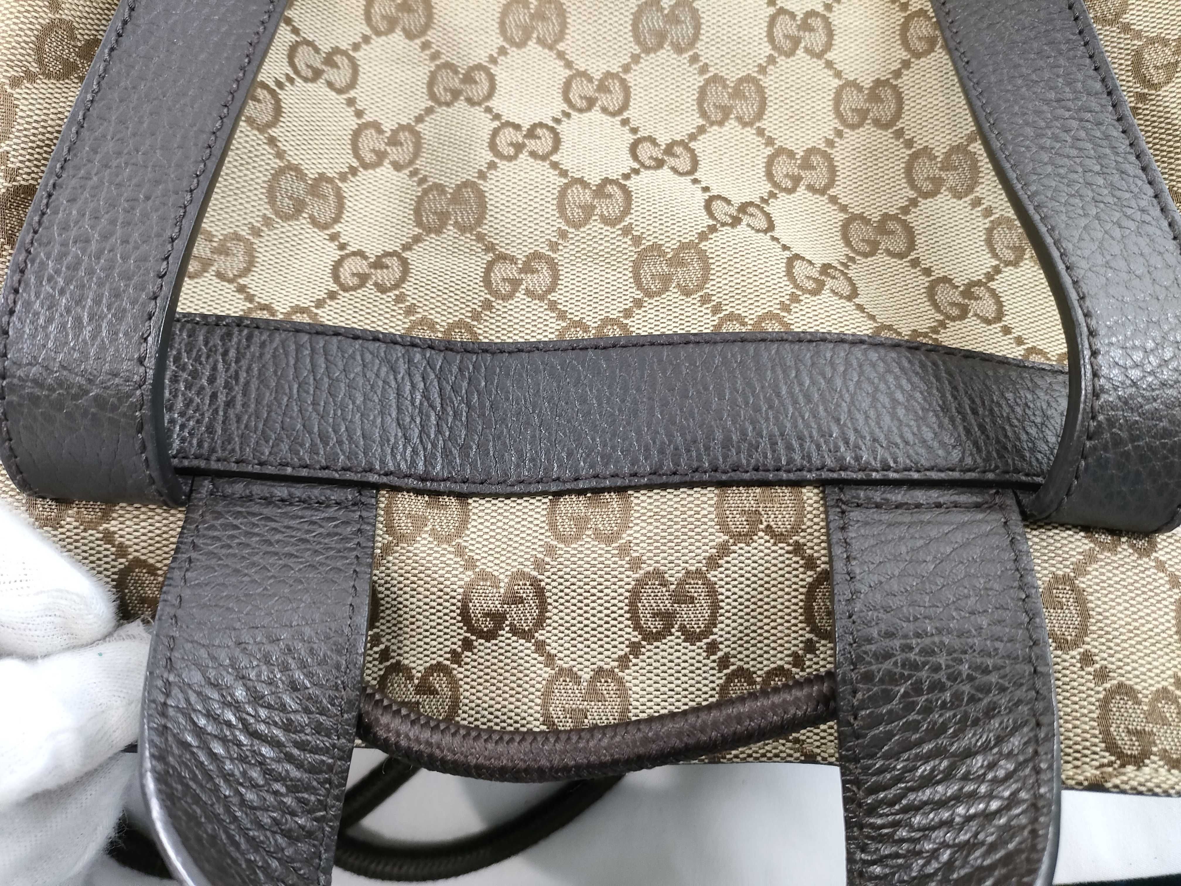 GG Canvas ID- GG canvas x Cow Skin Backpack Beige x brown 449175 outlets backpack — view 15