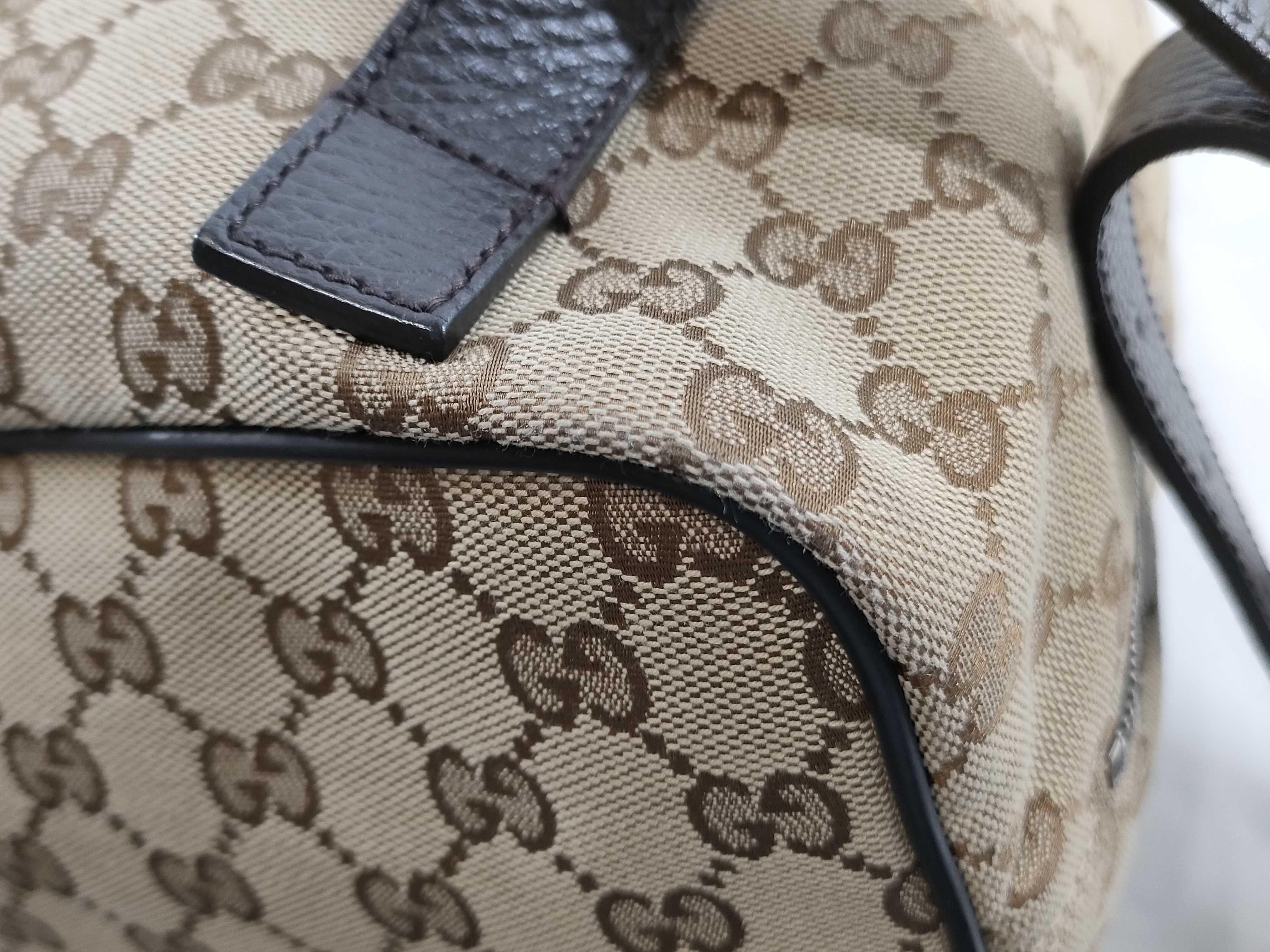 GG Canvas ID- GG canvas x Cow Skin Backpack Beige x brown 449175 outlets backpack — view 6