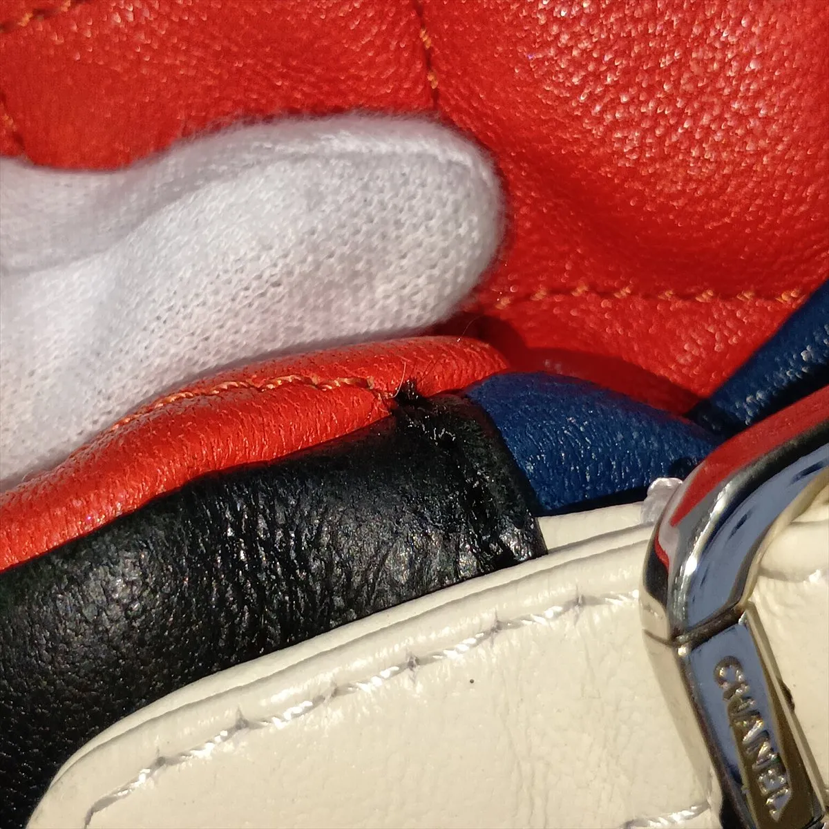 Matelassé Lambskin Chain Backpack, Multicolor, Silver Hardware, 23846689, Serial Number 23 — view 15
