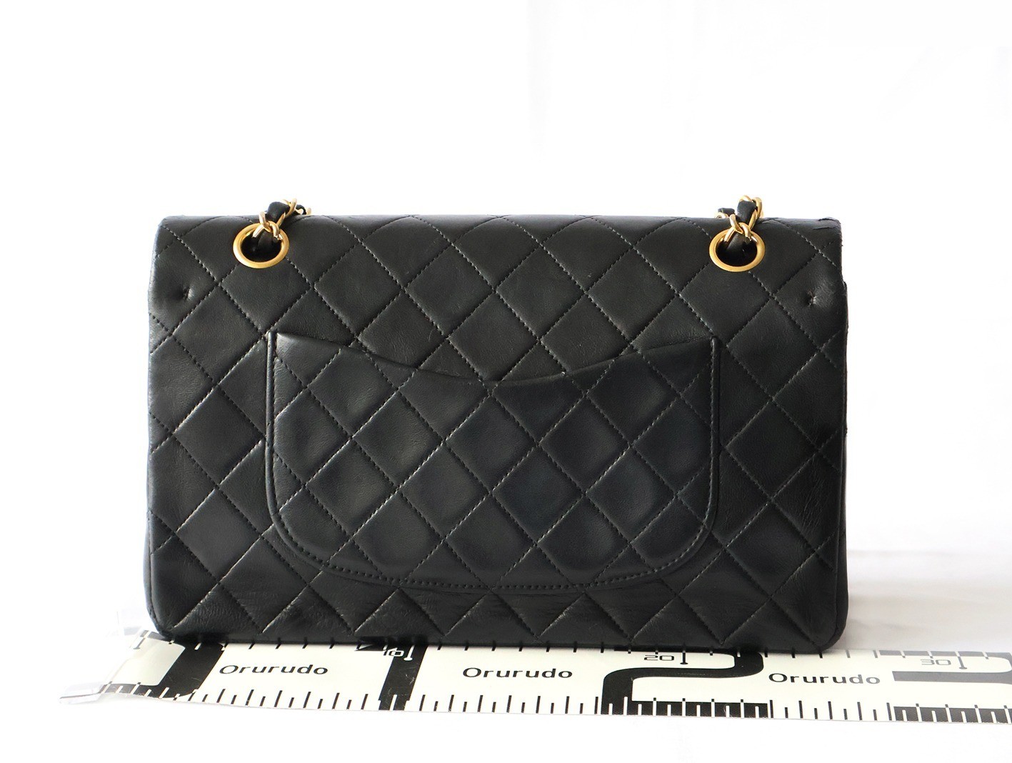 Matelassé 25 Lambskin Double Flap Double Chain Shoulder Bag, Black — view 2