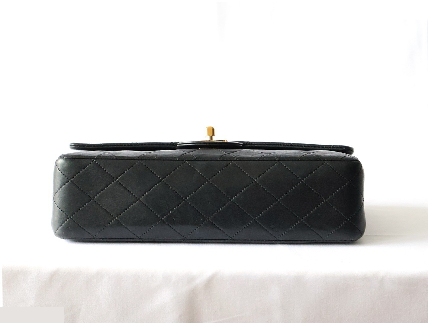 Matelassé 25 Lambskin Double Flap Double Chain Shoulder Bag, Black — view 3