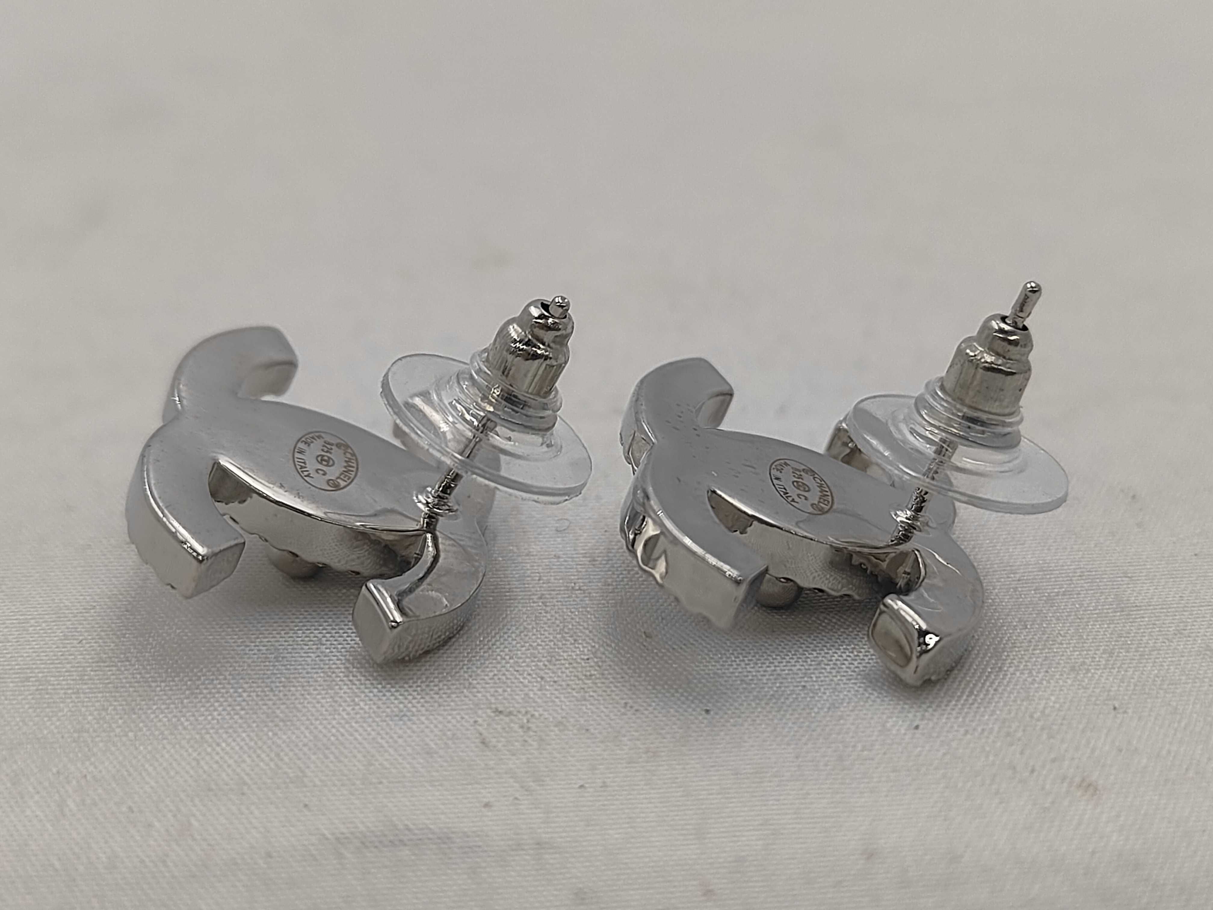 Turnlock Coco Mark Rhinestone Earrings B25C — view 3