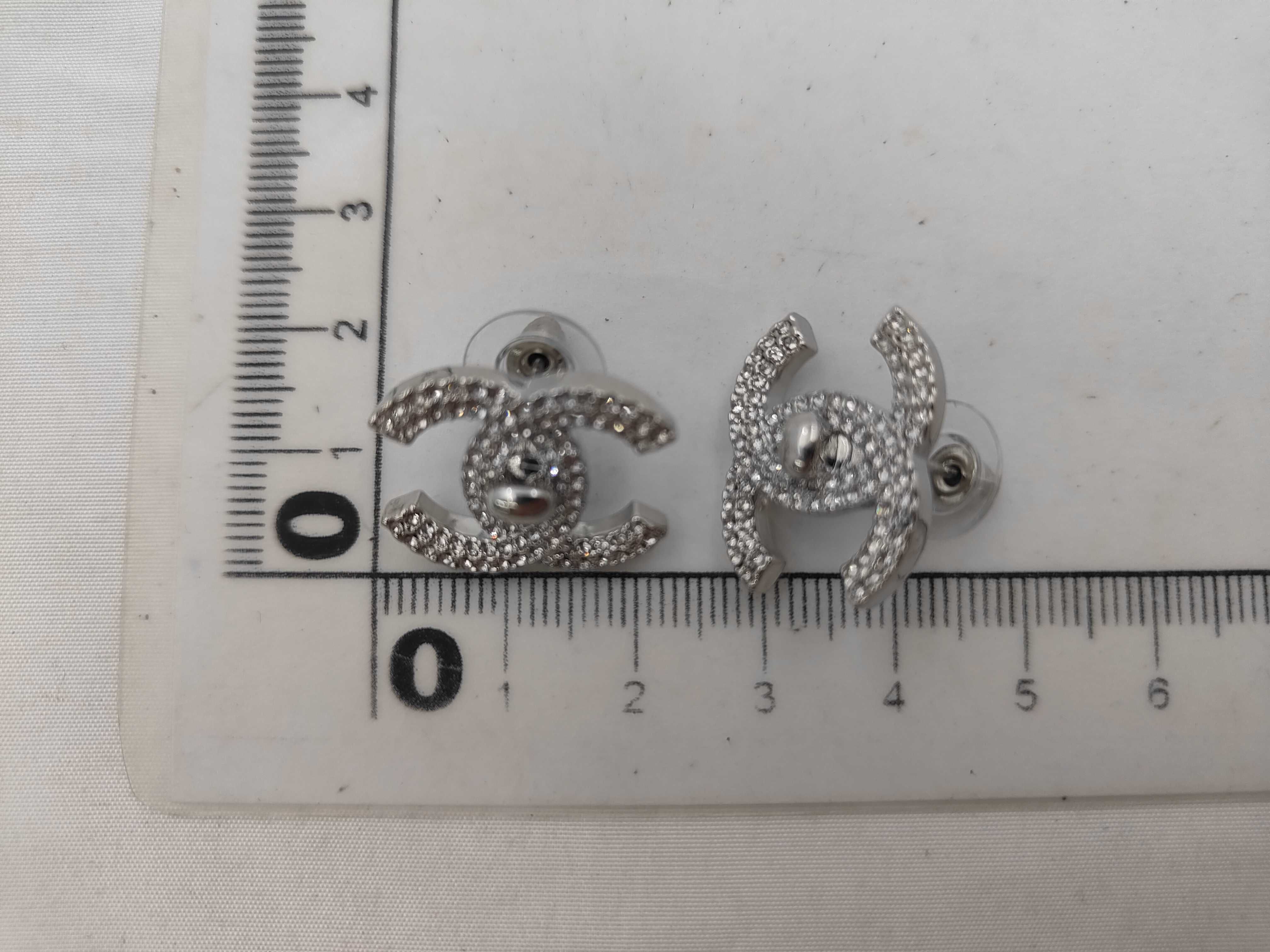 Turnlock Coco Mark Rhinestone Earrings B25C — view 4