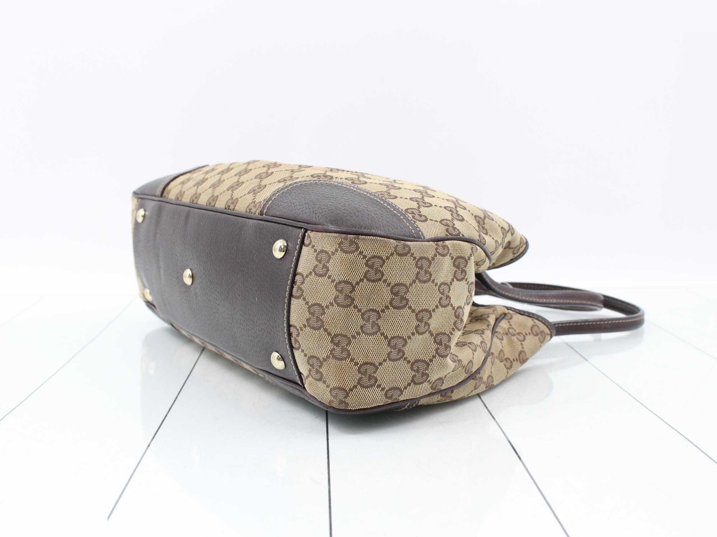 Web Stripe Monogram Tote Bag, Canvas, Beige — view 6