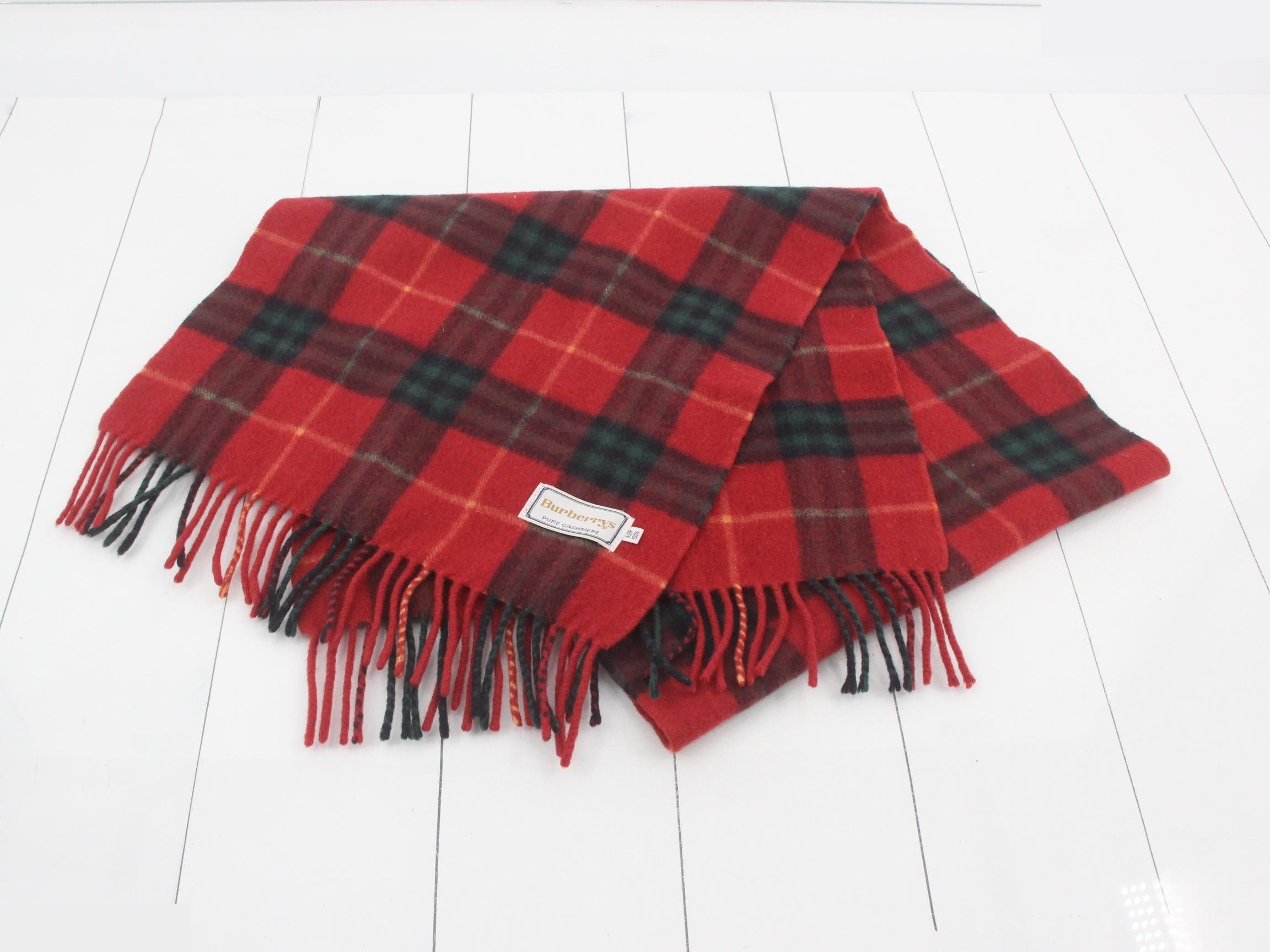 Nova Check Scarf, Red, 100% Cashmere — view 2