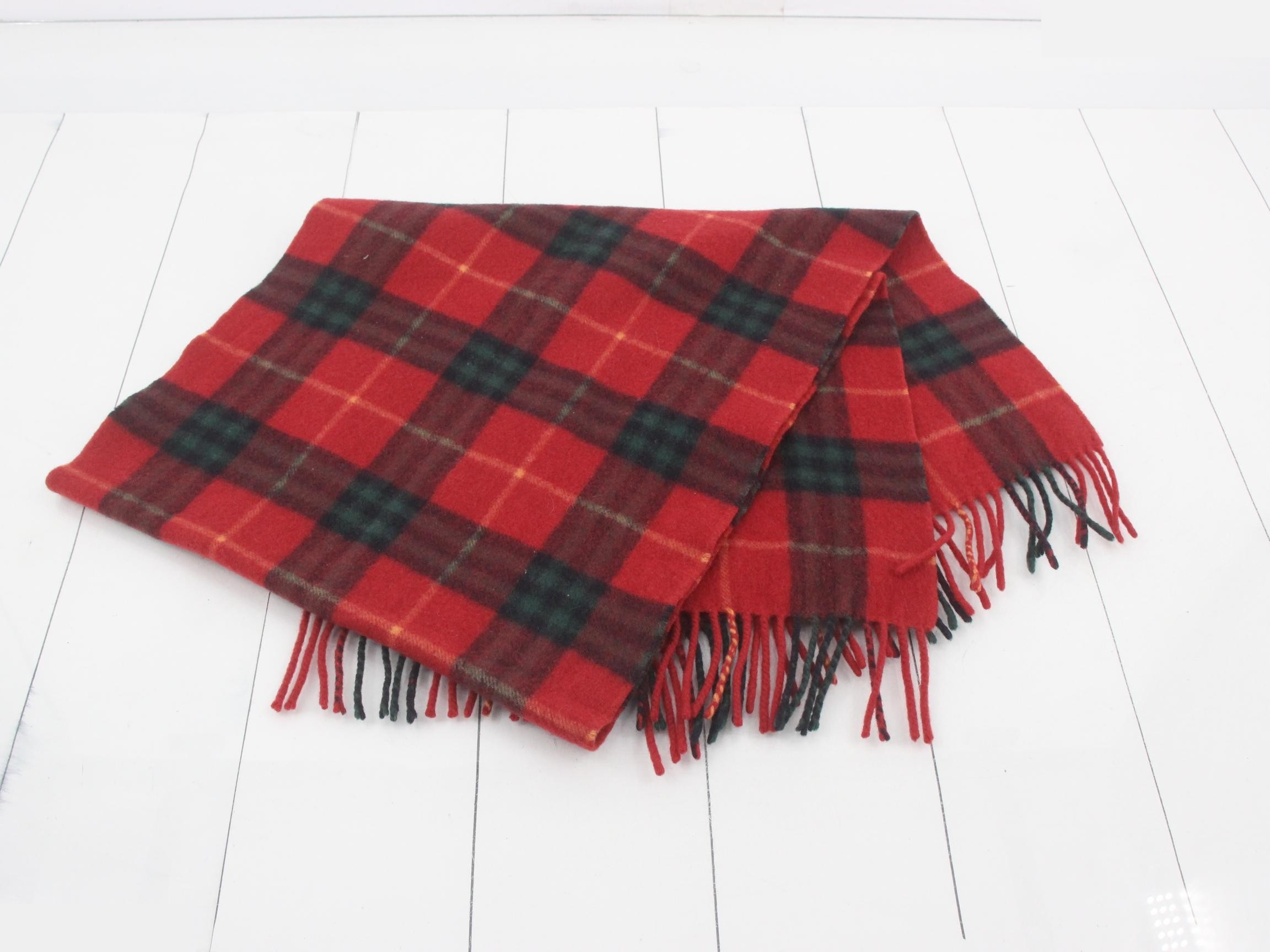 Nova Check Scarf, Red, 100% Cashmere — view 3