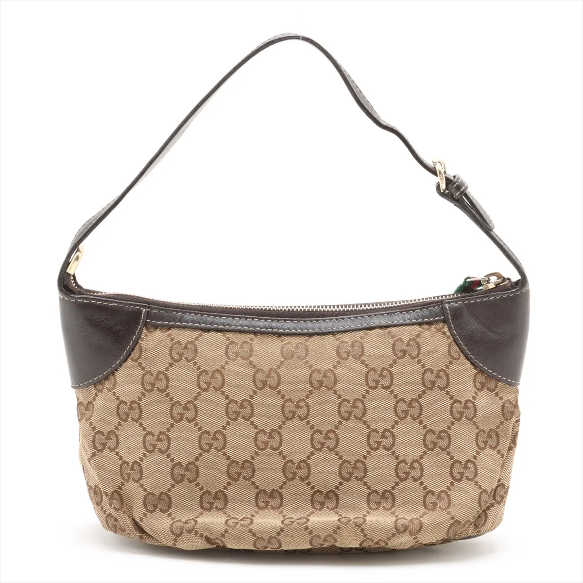 GG Canvas x Leather Shoulder Bag Beige x Brown 224093 — view 2