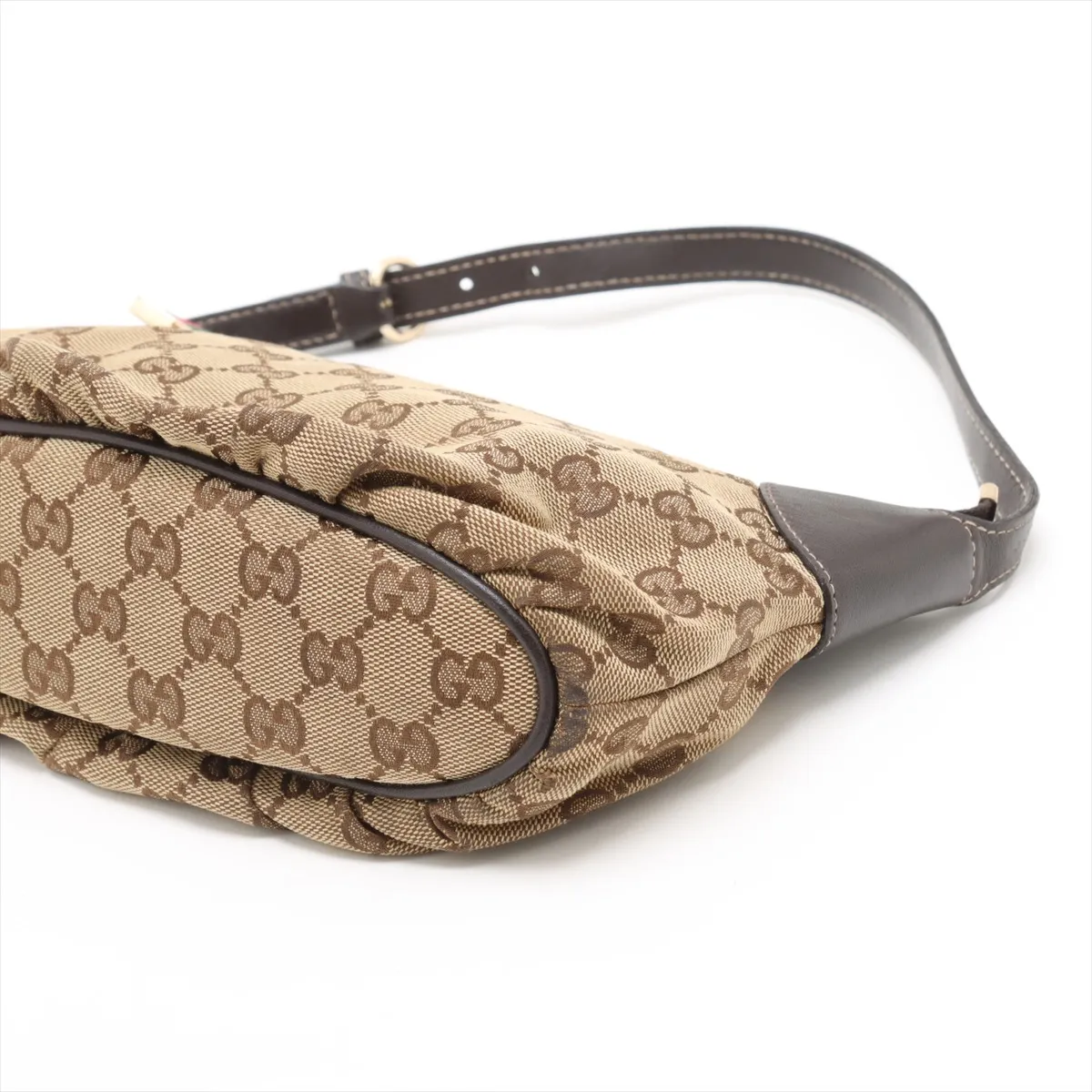GG Canvas x Leather Shoulder Bag Beige x Brown 224093 — view 3