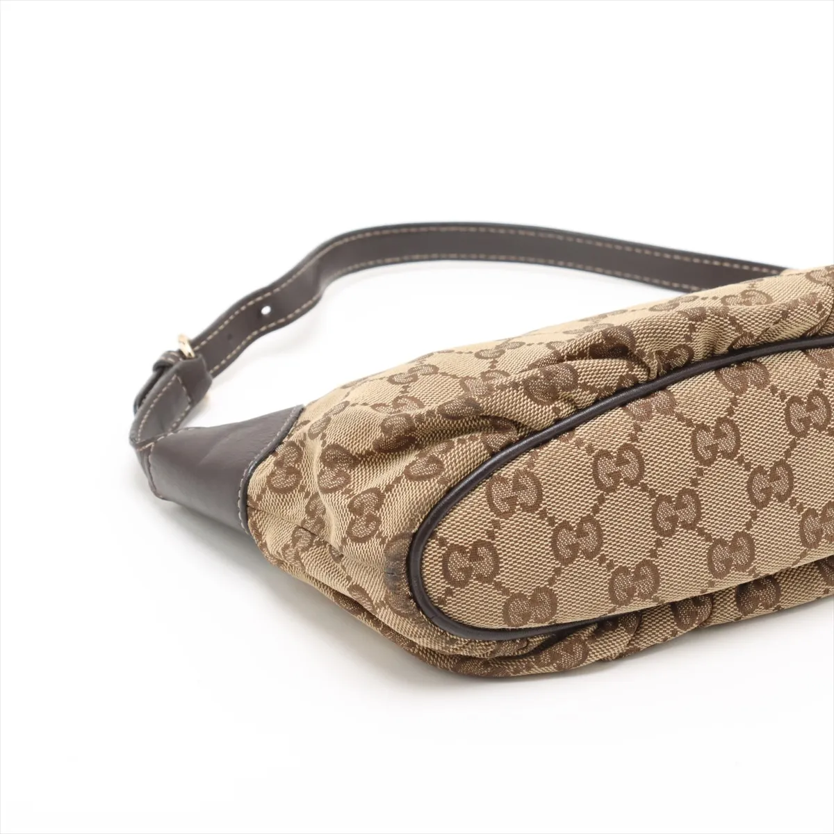 GG Canvas x Leather Shoulder Bag Beige x Brown 224093 — view 4