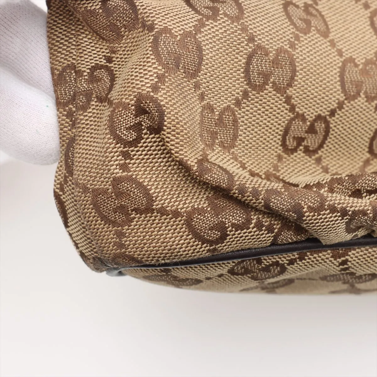 GG Canvas x Leather Shoulder Bag Beige x Brown 224093 — view 9