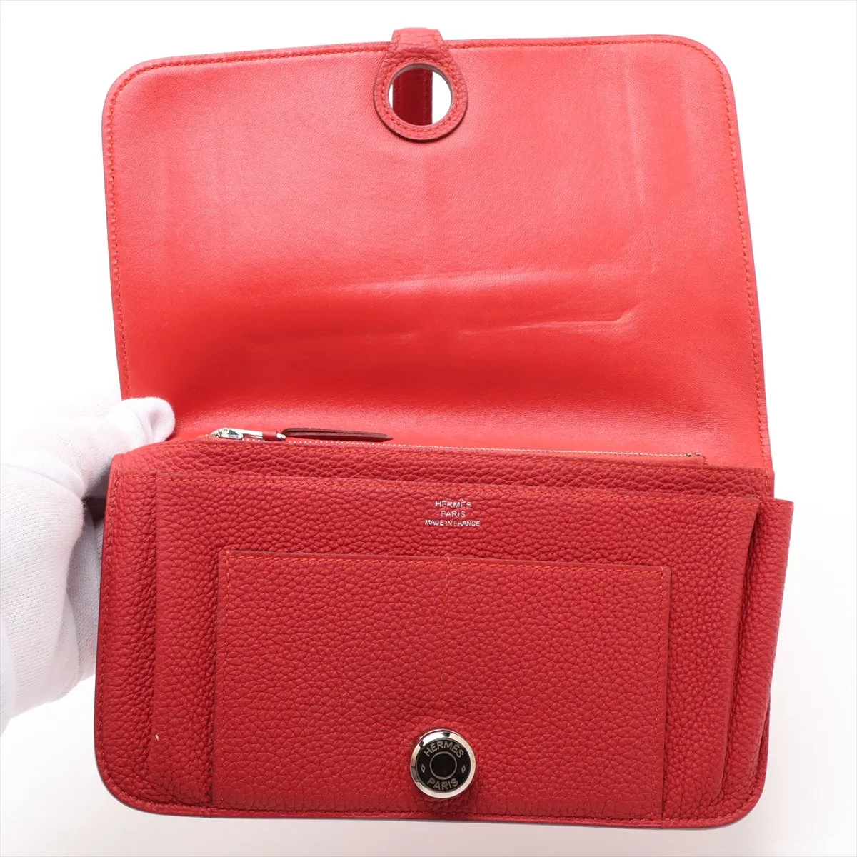 Dogon GM Togo Long Wallet, Red, Silver Hardware, T: 2015 — view 3