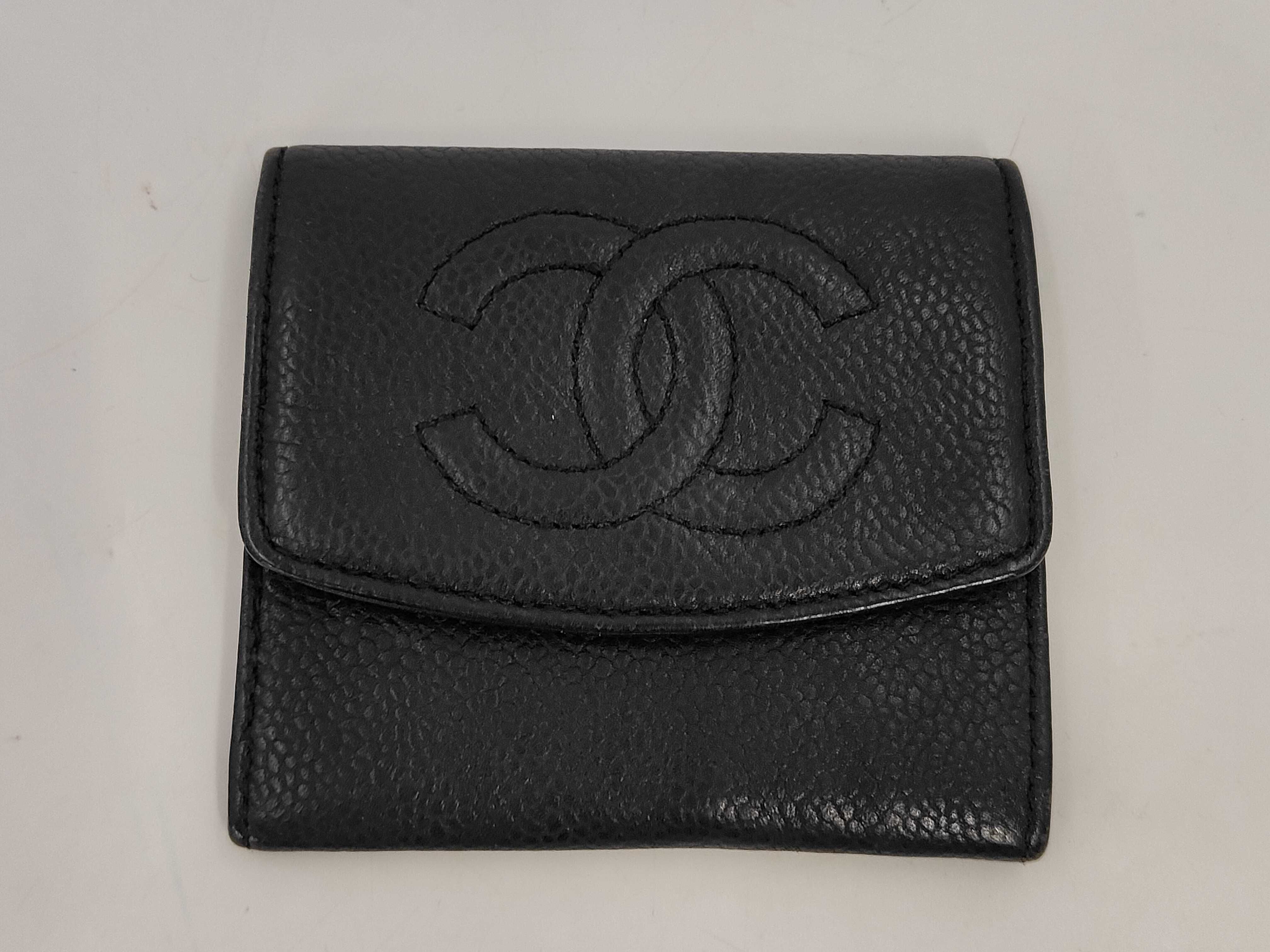 Caviar Skin Coco Mark Coin Case Wallet