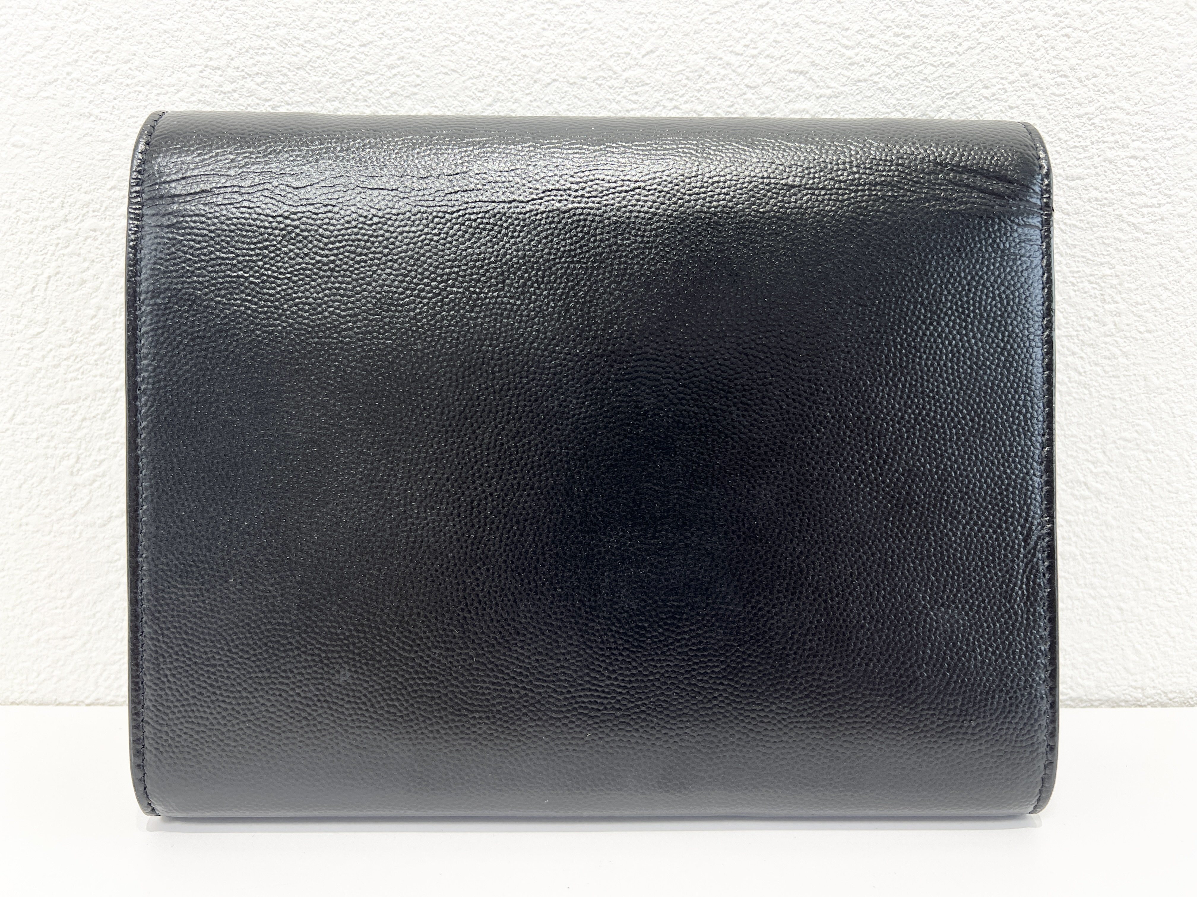 Cassandra Logo Caviar Flap Leather Chain Shoulder Bag — view 2