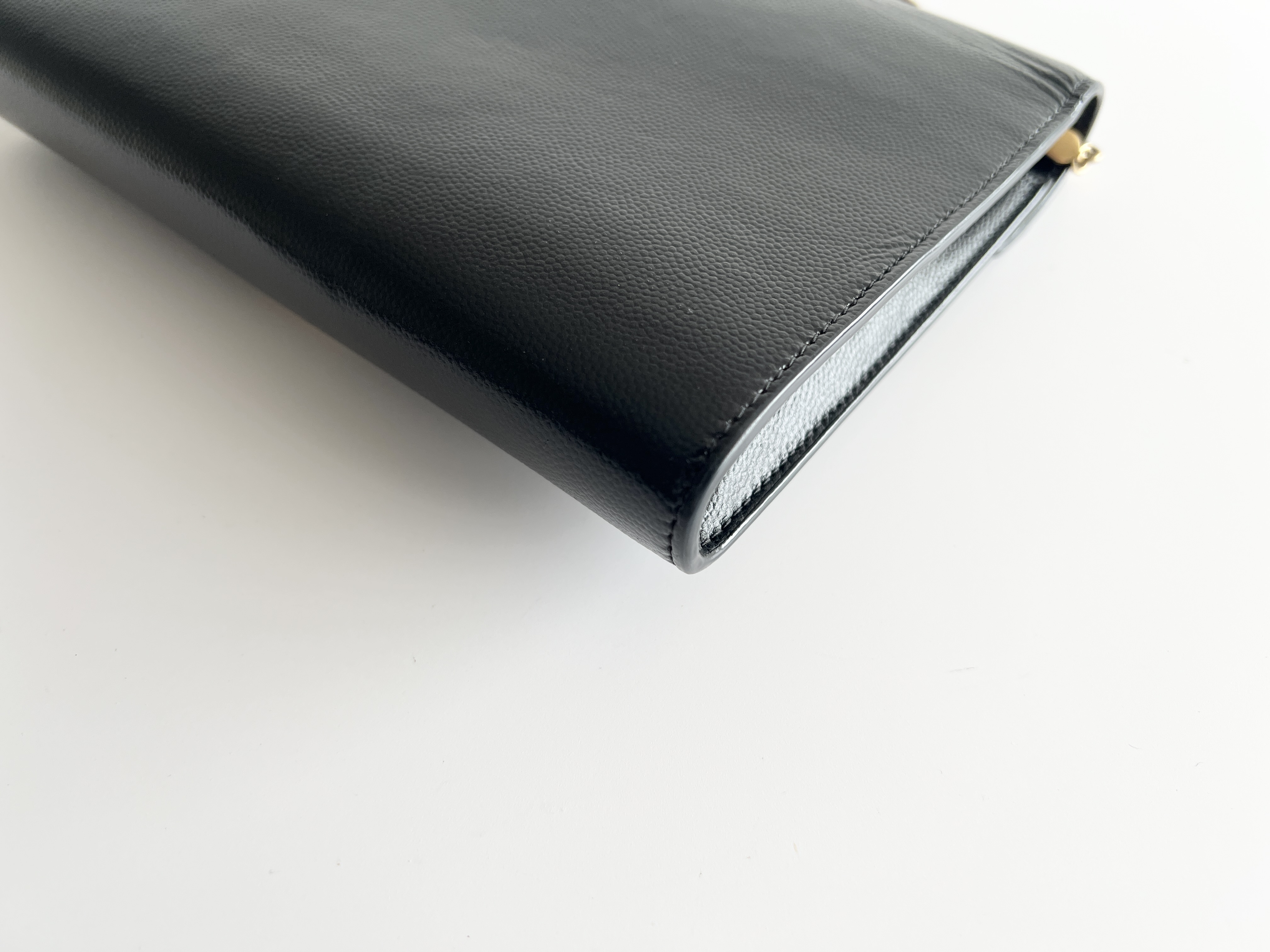 Cassandra Logo Caviar Flap Leather Chain Shoulder Bag — view 11