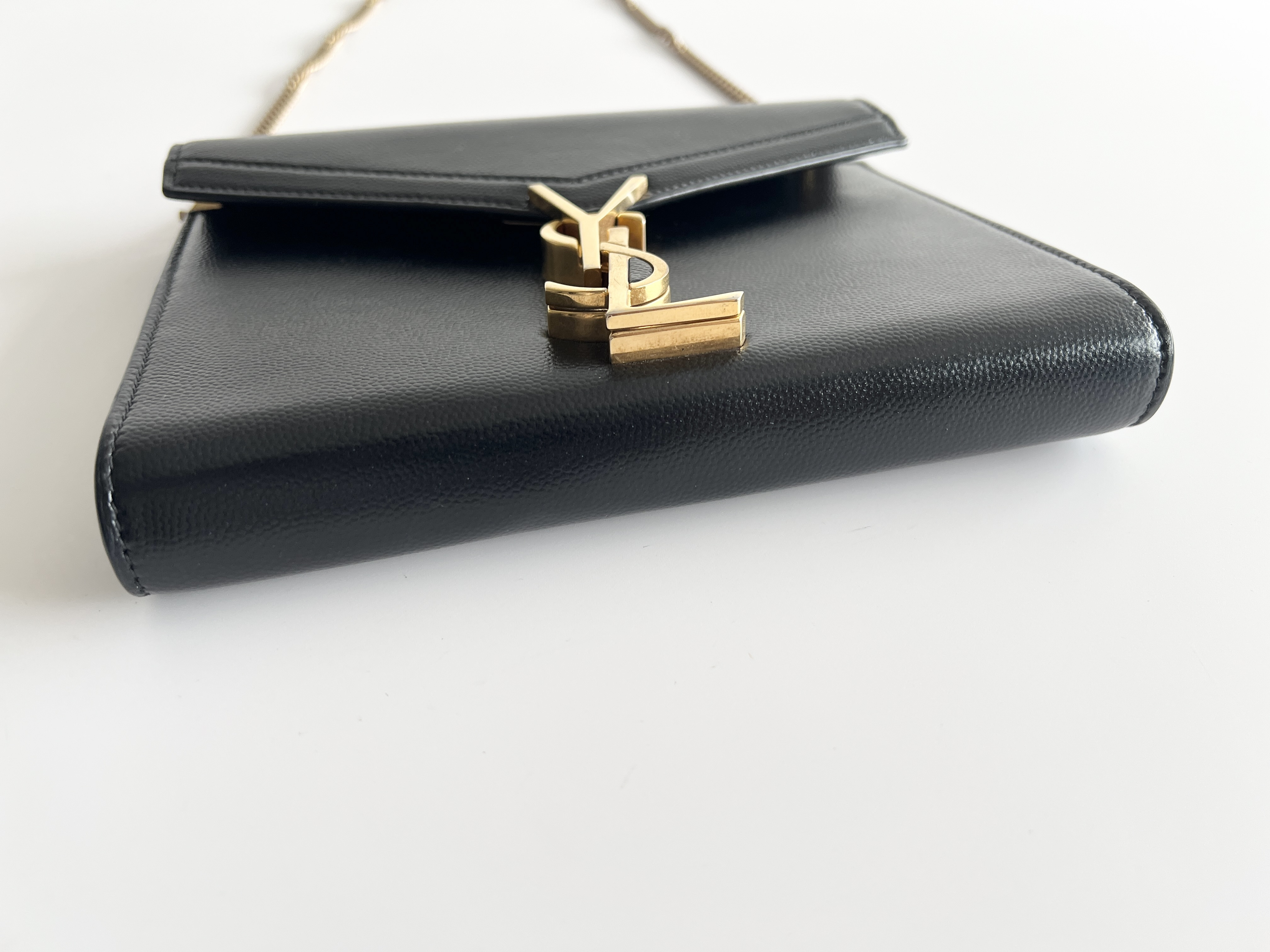 Cassandra Logo Caviar Flap Leather Chain Shoulder Bag — view 12