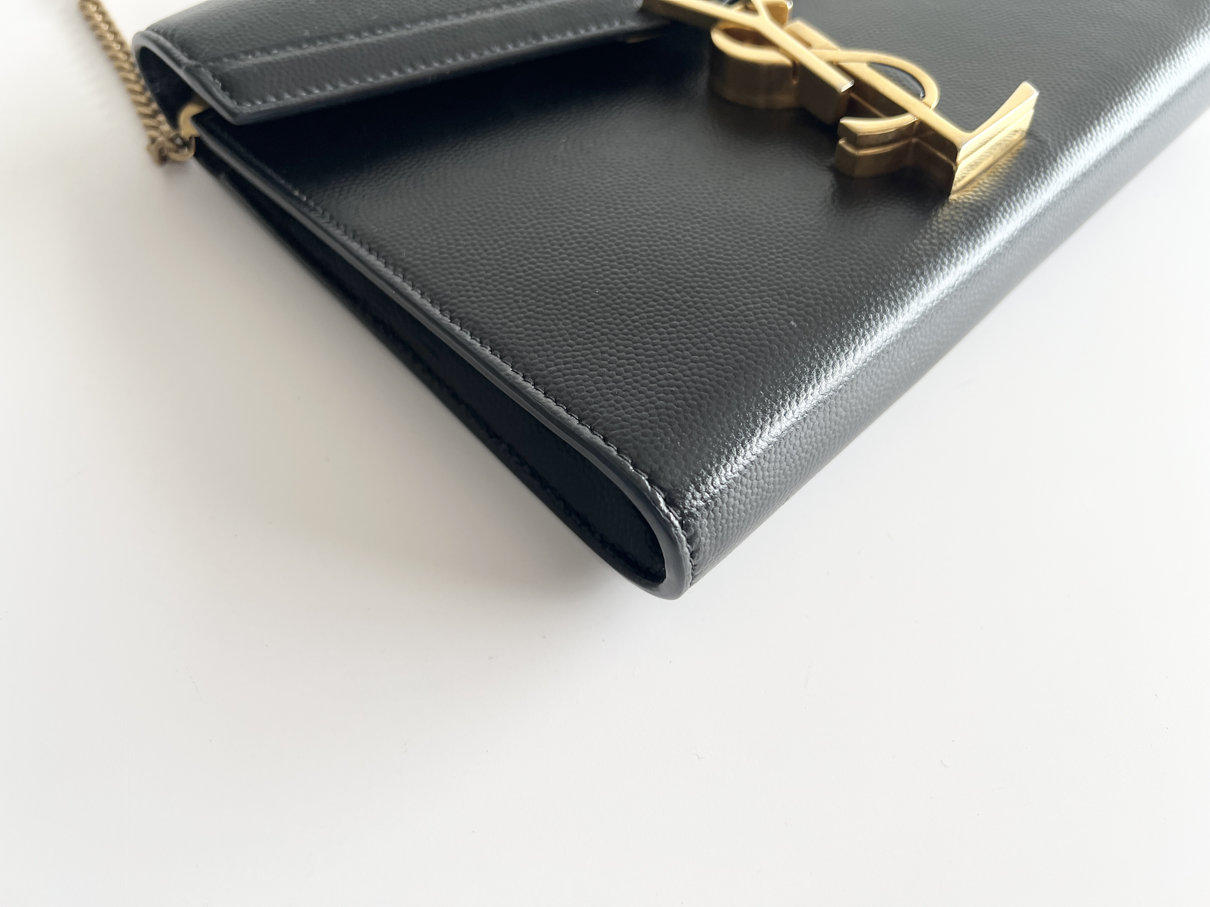 Cassandra Logo Caviar Flap Leather Chain Shoulder Bag — view 8