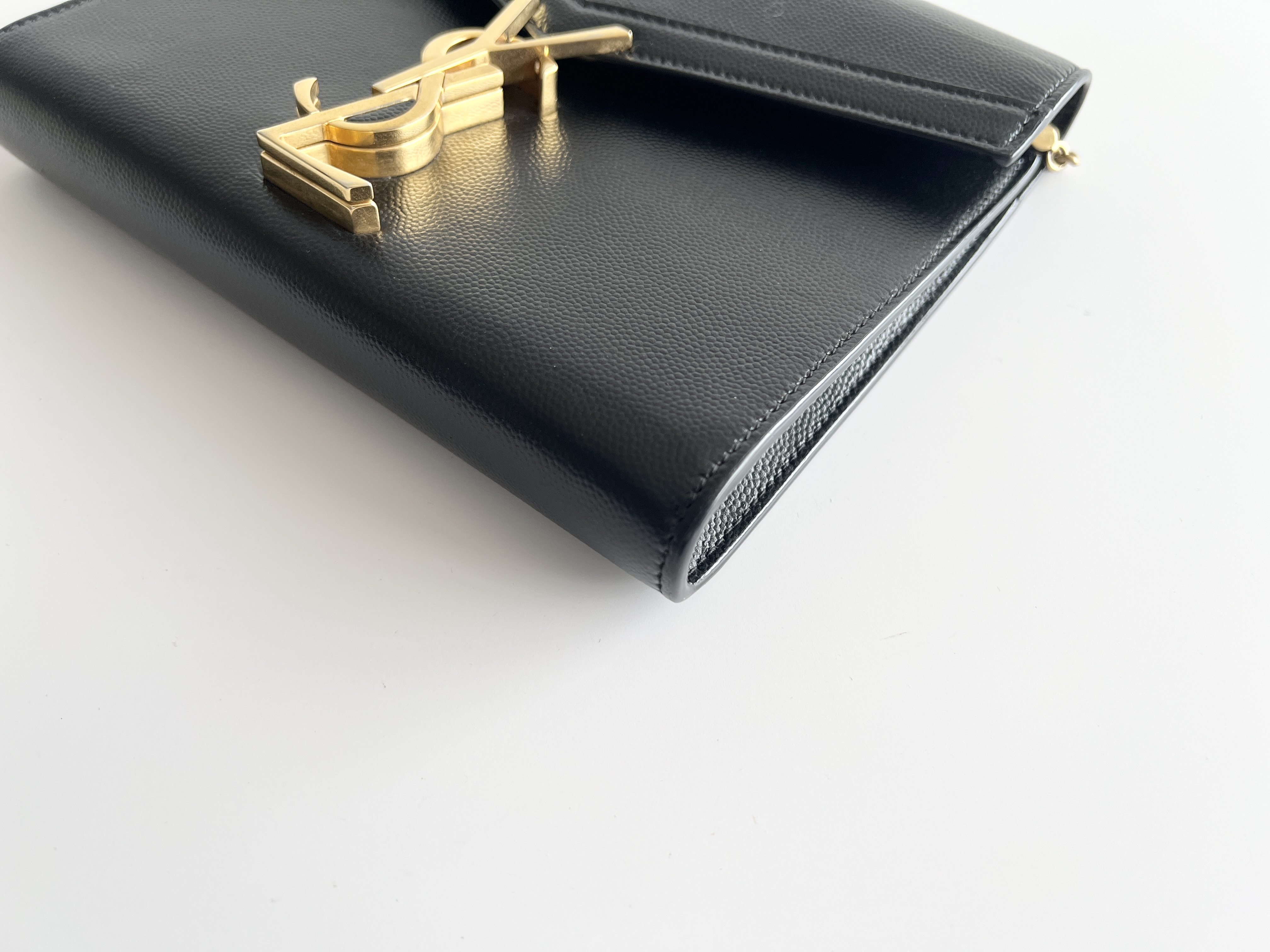 Cassandra Logo Caviar Flap Leather Chain Shoulder Bag — view 9