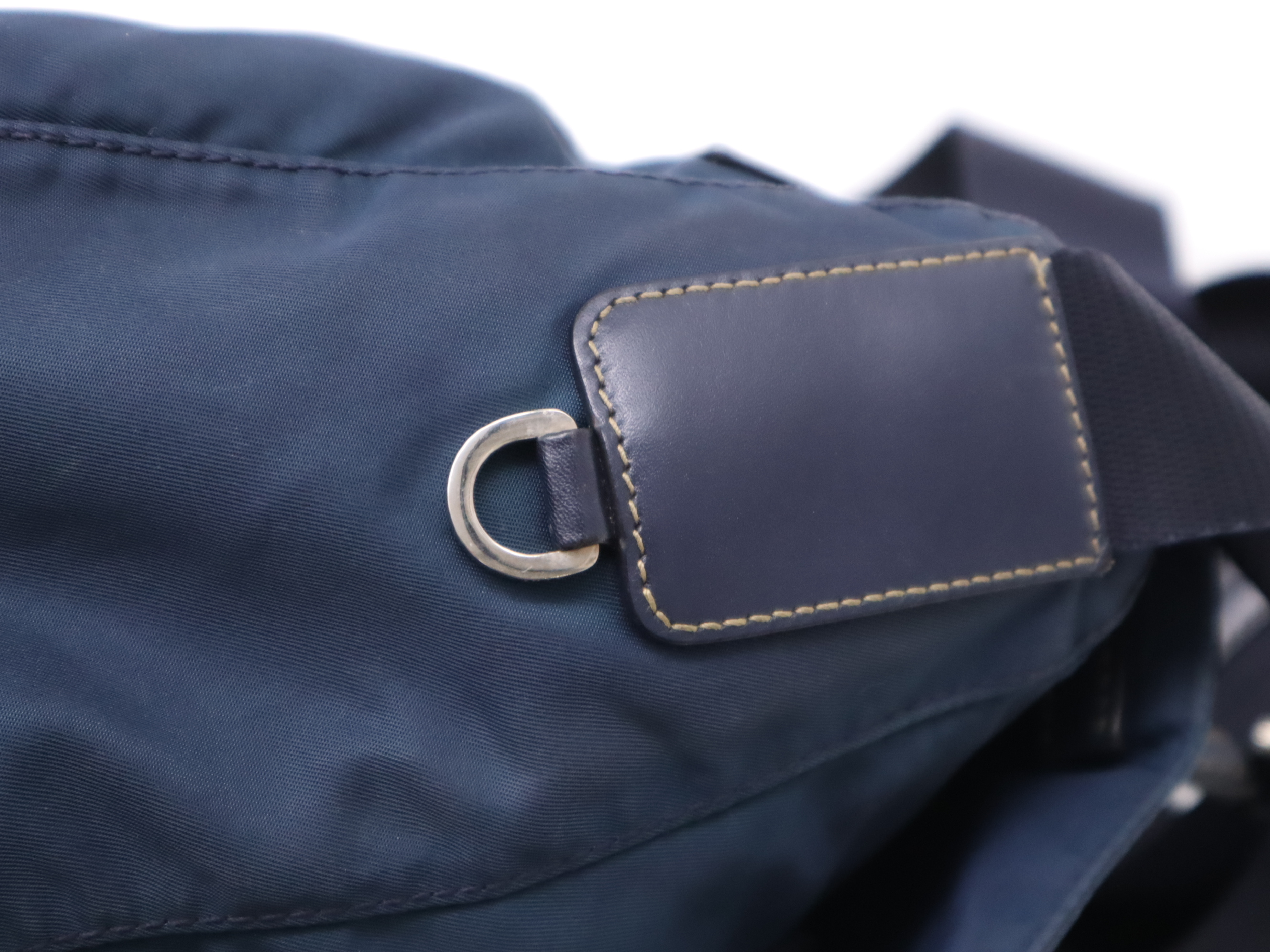 nylon triangle logo shoulder bag navy SV metal fittings storage bag included shoulder bag — view 7