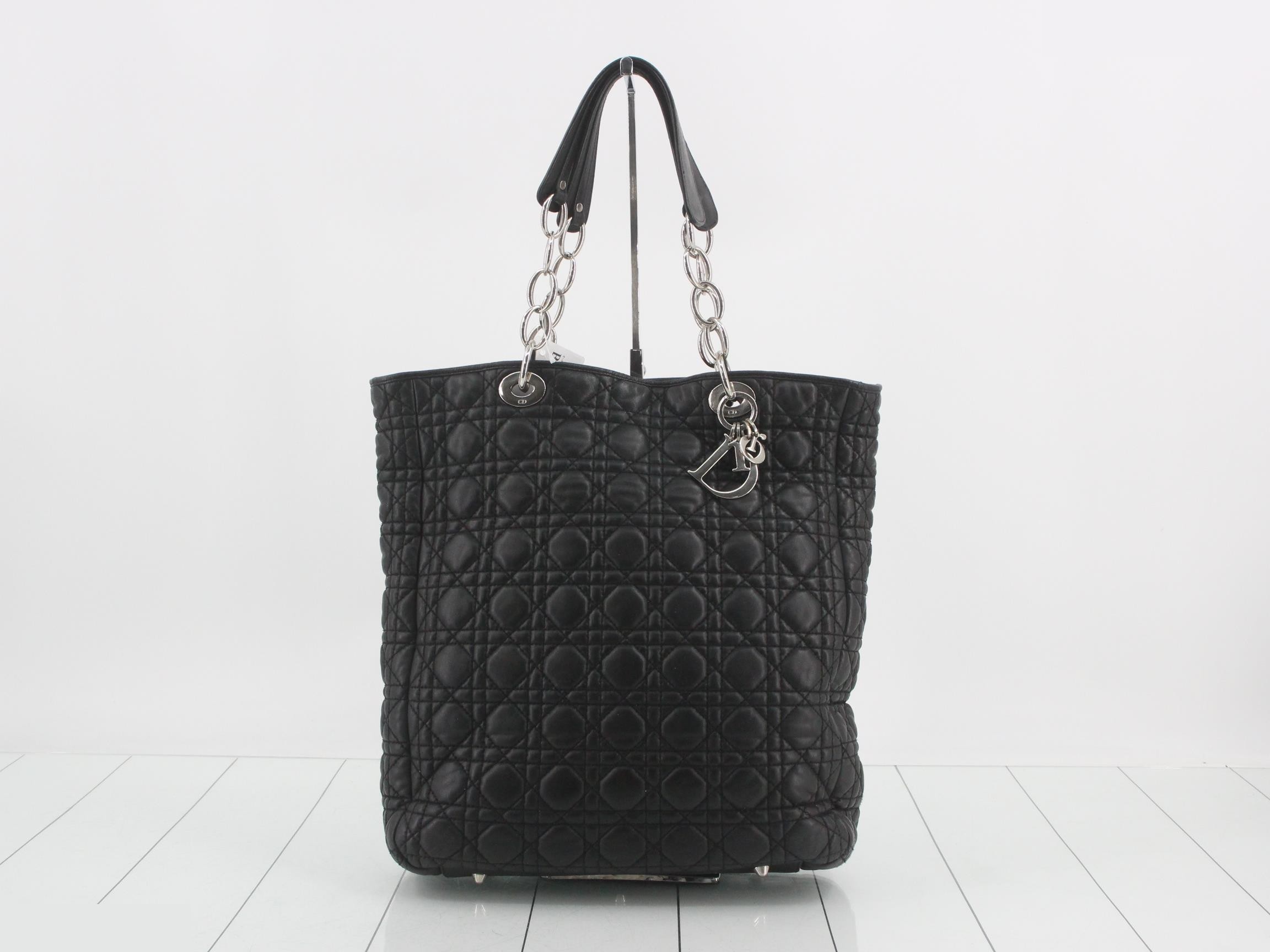 Lady Dior Cannage Shoulder Bag, Lambskin