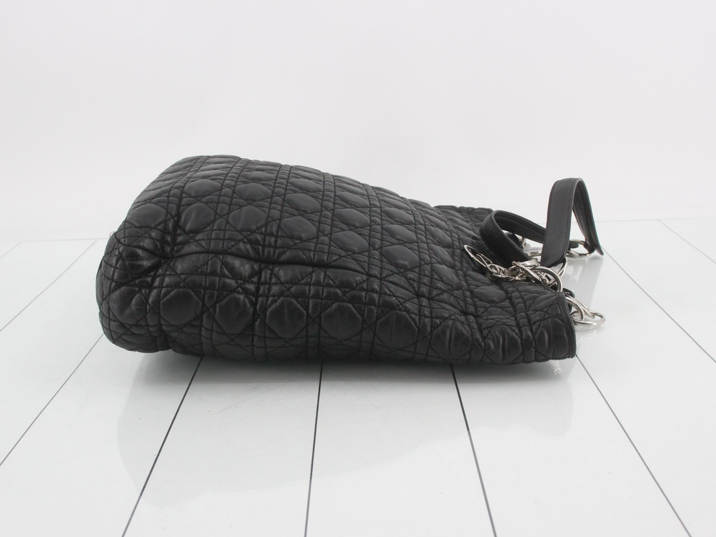 Lady Dior Cannage Shoulder Bag, Lambskin — view 3
