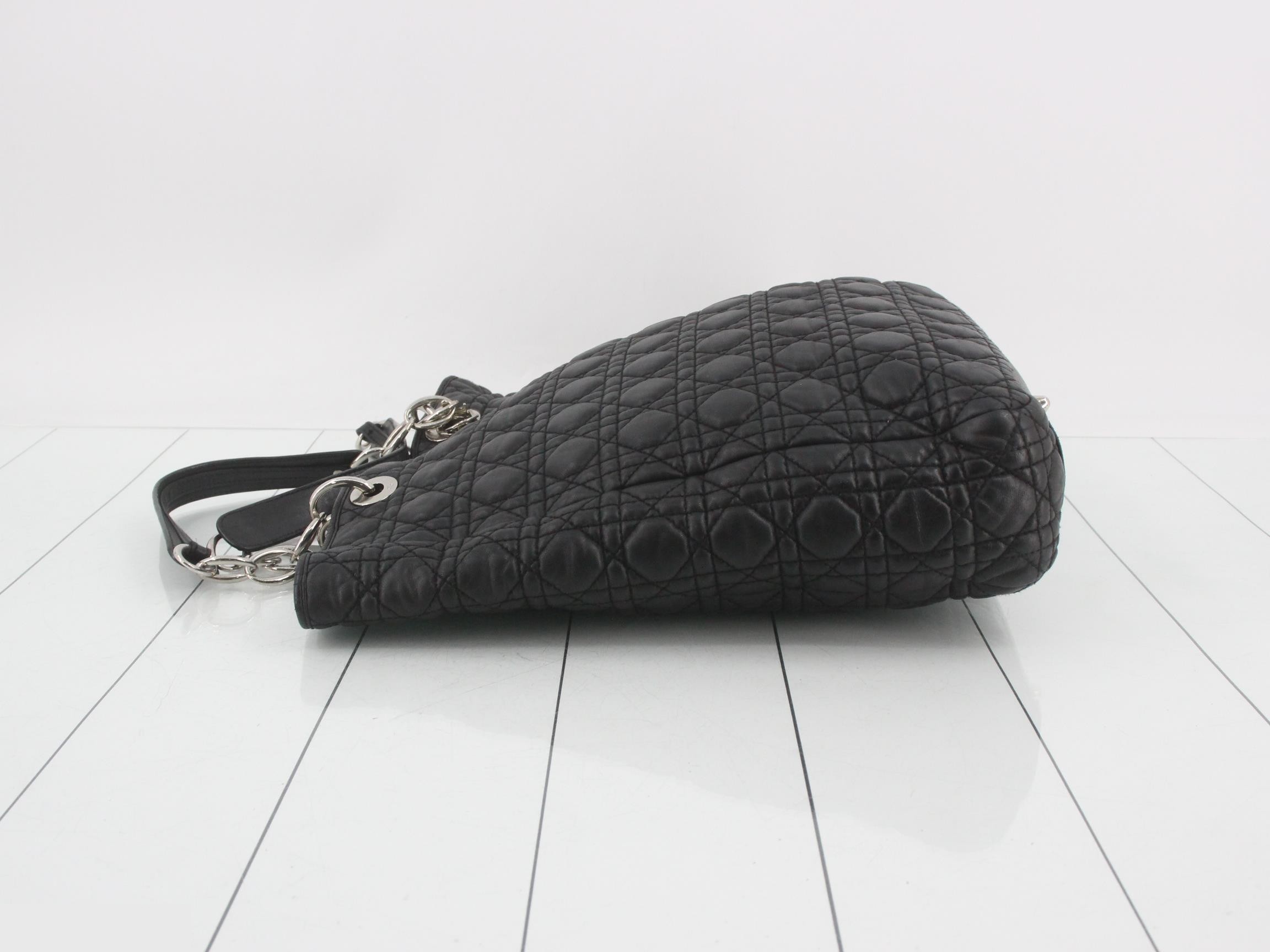 Lady Dior Cannage Shoulder Bag, Lambskin — view 4