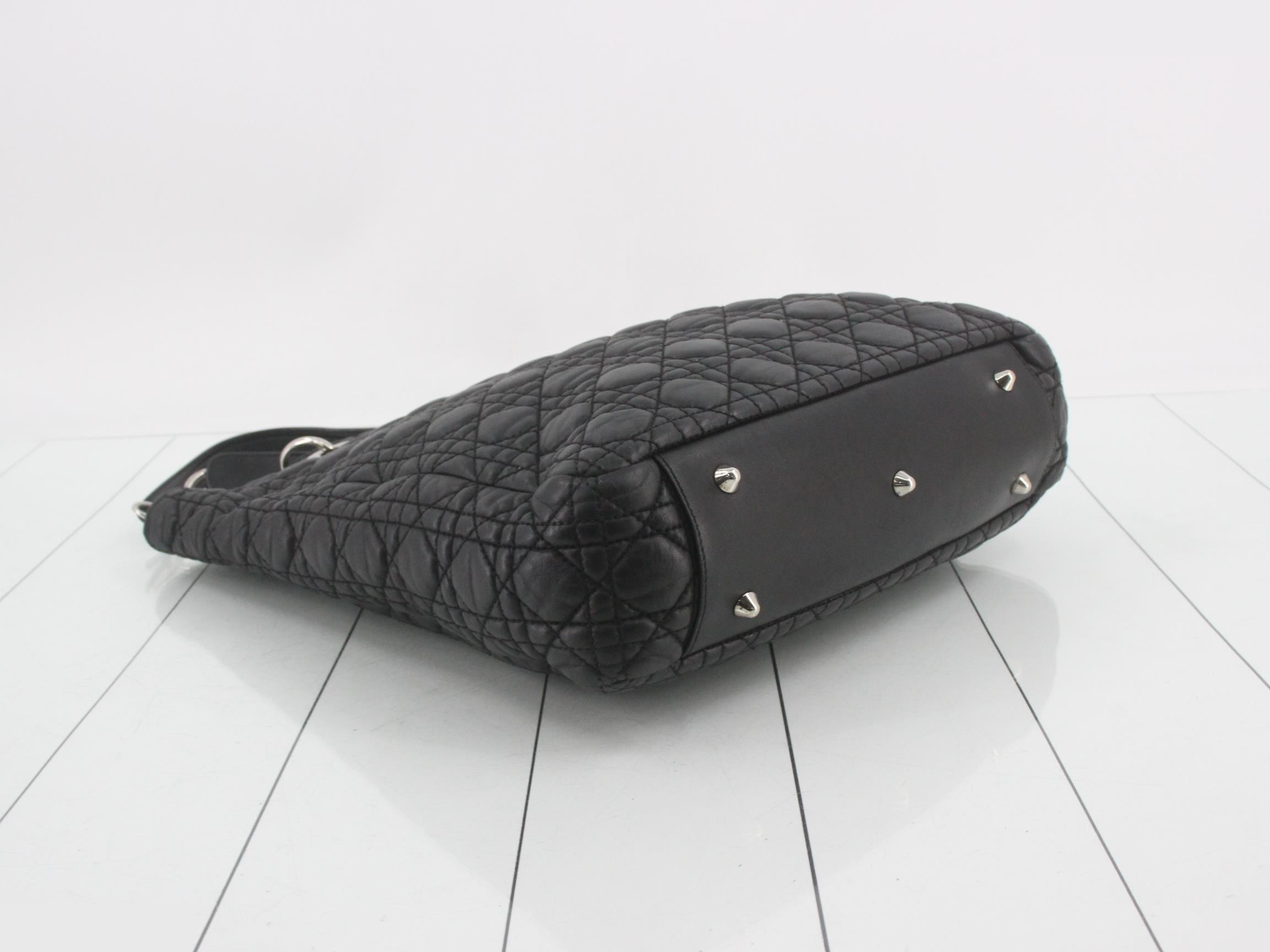 Lady Dior Cannage Shoulder Bag, Lambskin — view 5