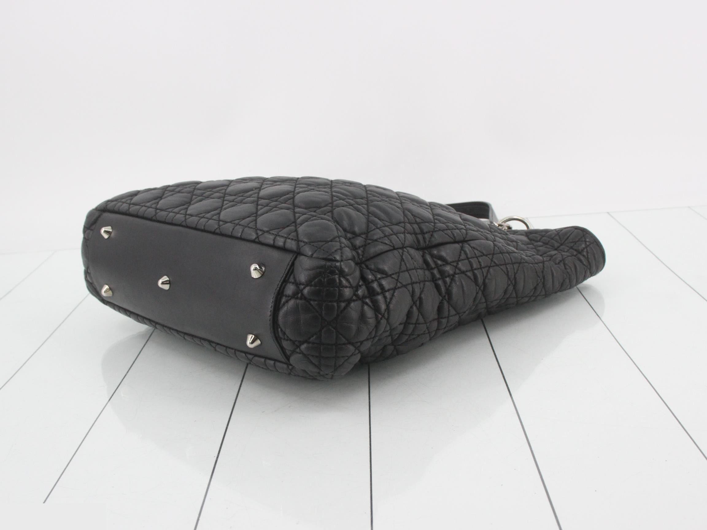 Lady Dior Cannage Shoulder Bag, Lambskin — view 6