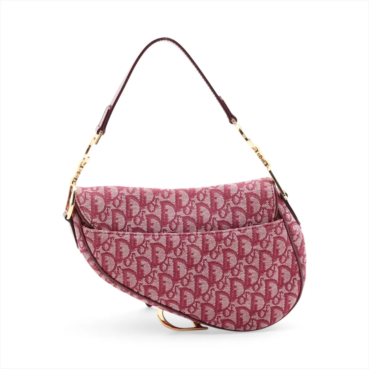 Trotter Saddle Bag Canvas x Leather Shoulder Bag Bordeaux — view 2