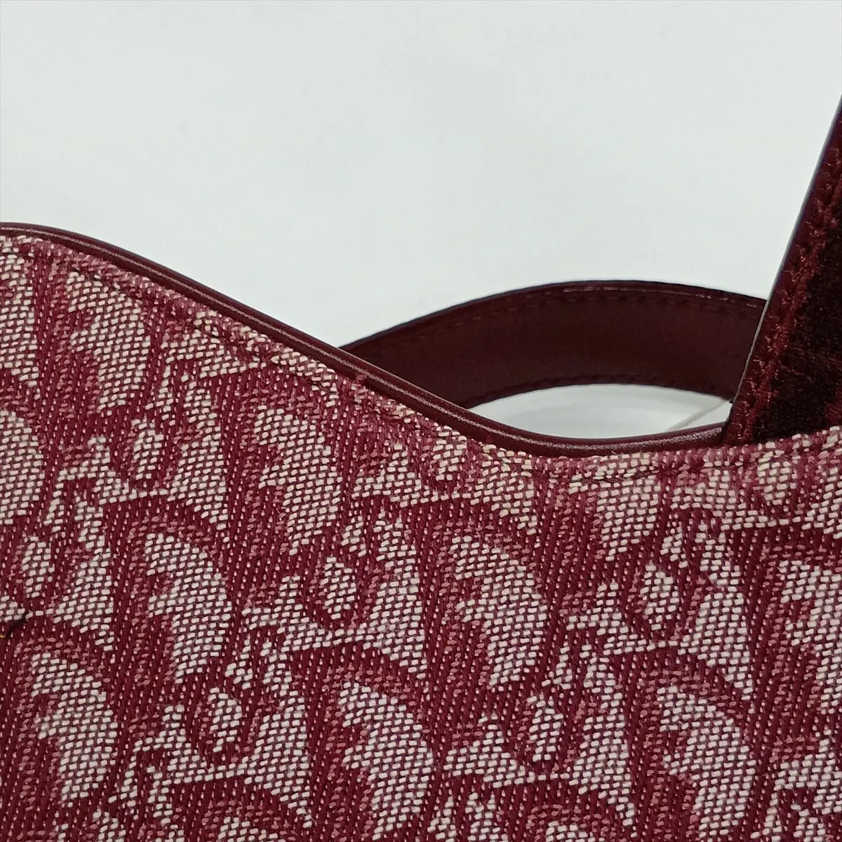 Trotter Saddle Bag Canvas x Leather Shoulder Bag Bordeaux — view 11