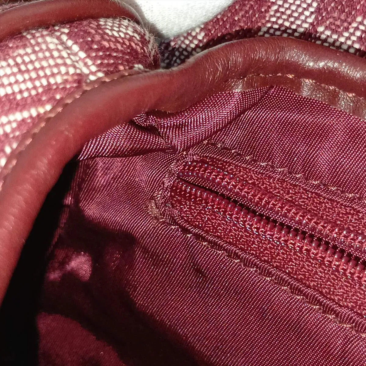 Trotter Saddle Bag Canvas x Leather Shoulder Bag Bordeaux — view 12
