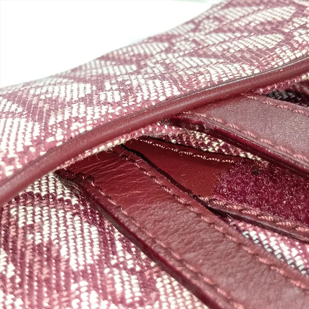 Trotter Saddle Bag Canvas x Leather Shoulder Bag Bordeaux — view 13